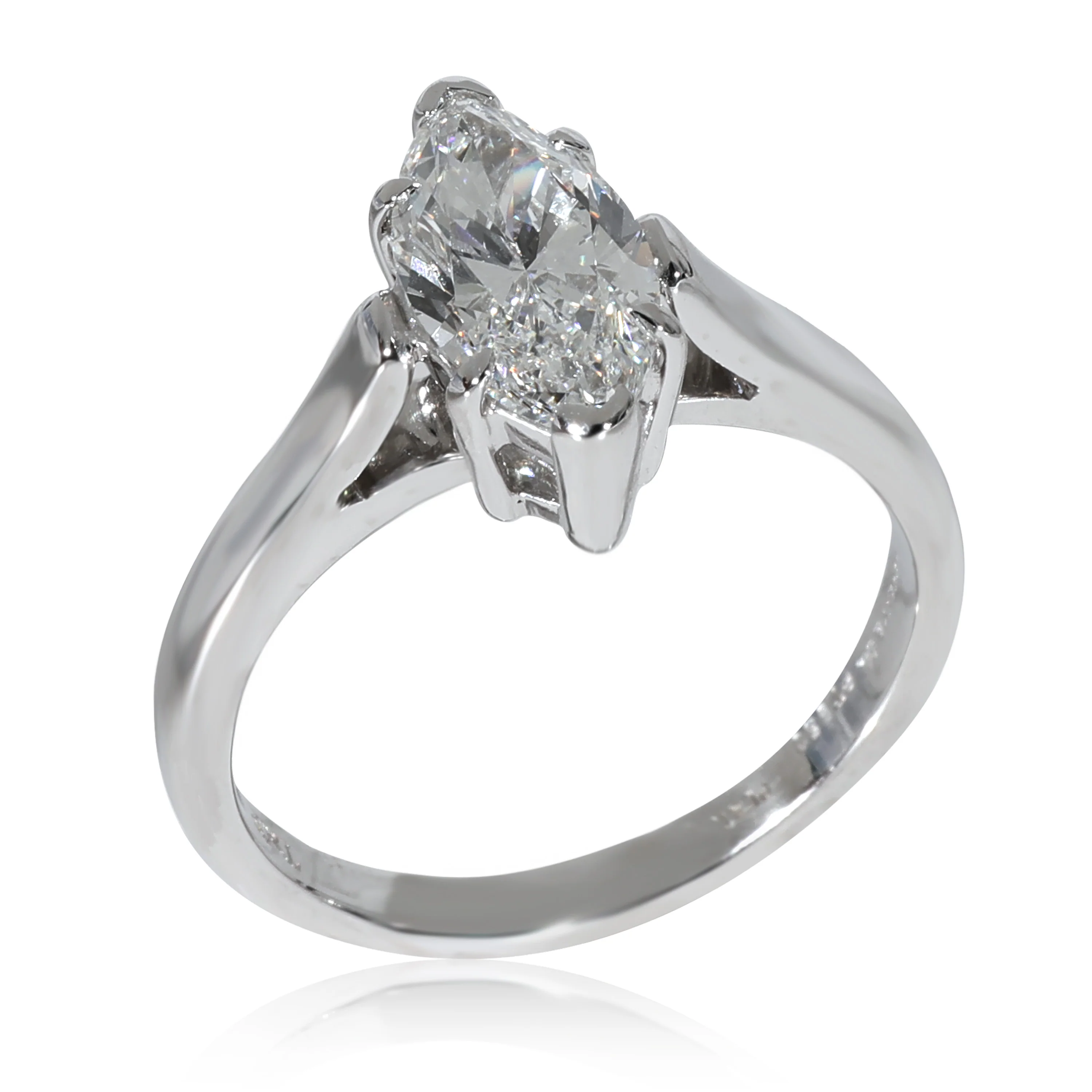 Marquise Solitaire Diamond Ring in Platinum E VVS2 1.22 CTW - Image 3