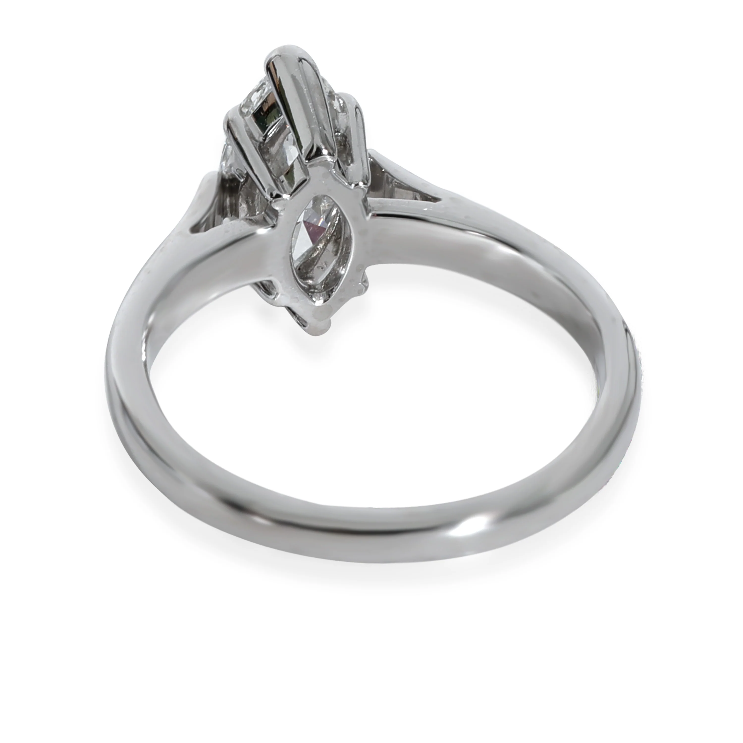 Marquise Solitaire Diamond Ring in Platinum E VVS2 1.22 CTW - Image 4