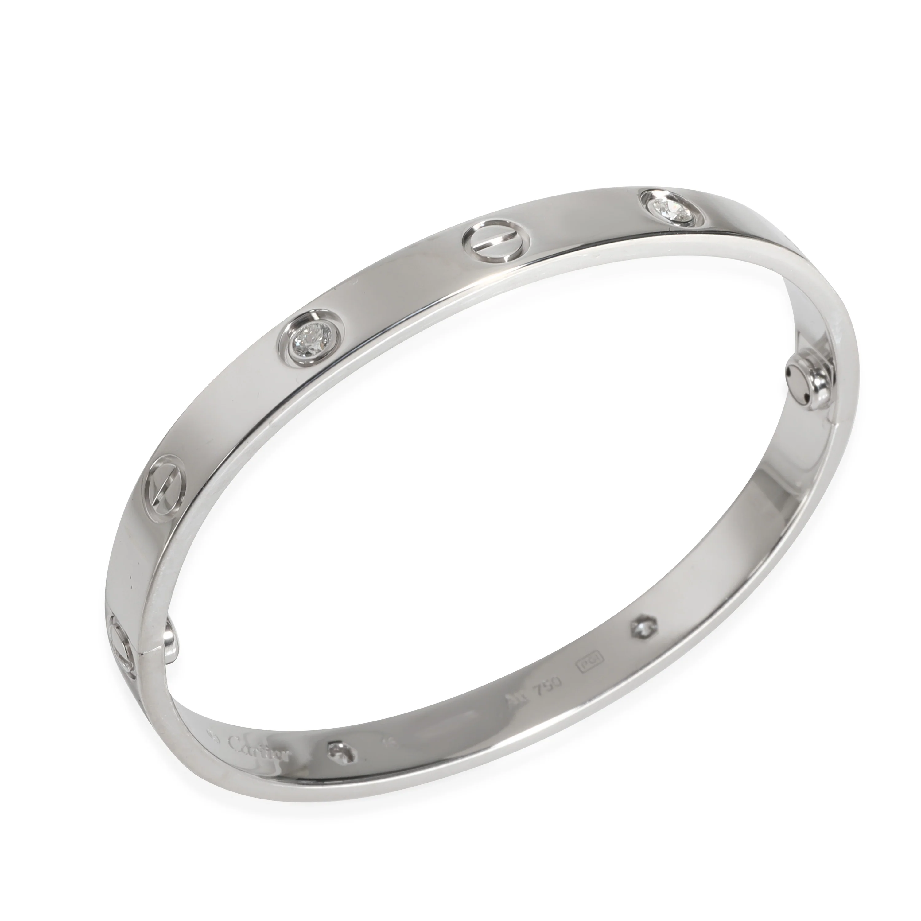 White Gold Diamond Love Bracelet - Image 3