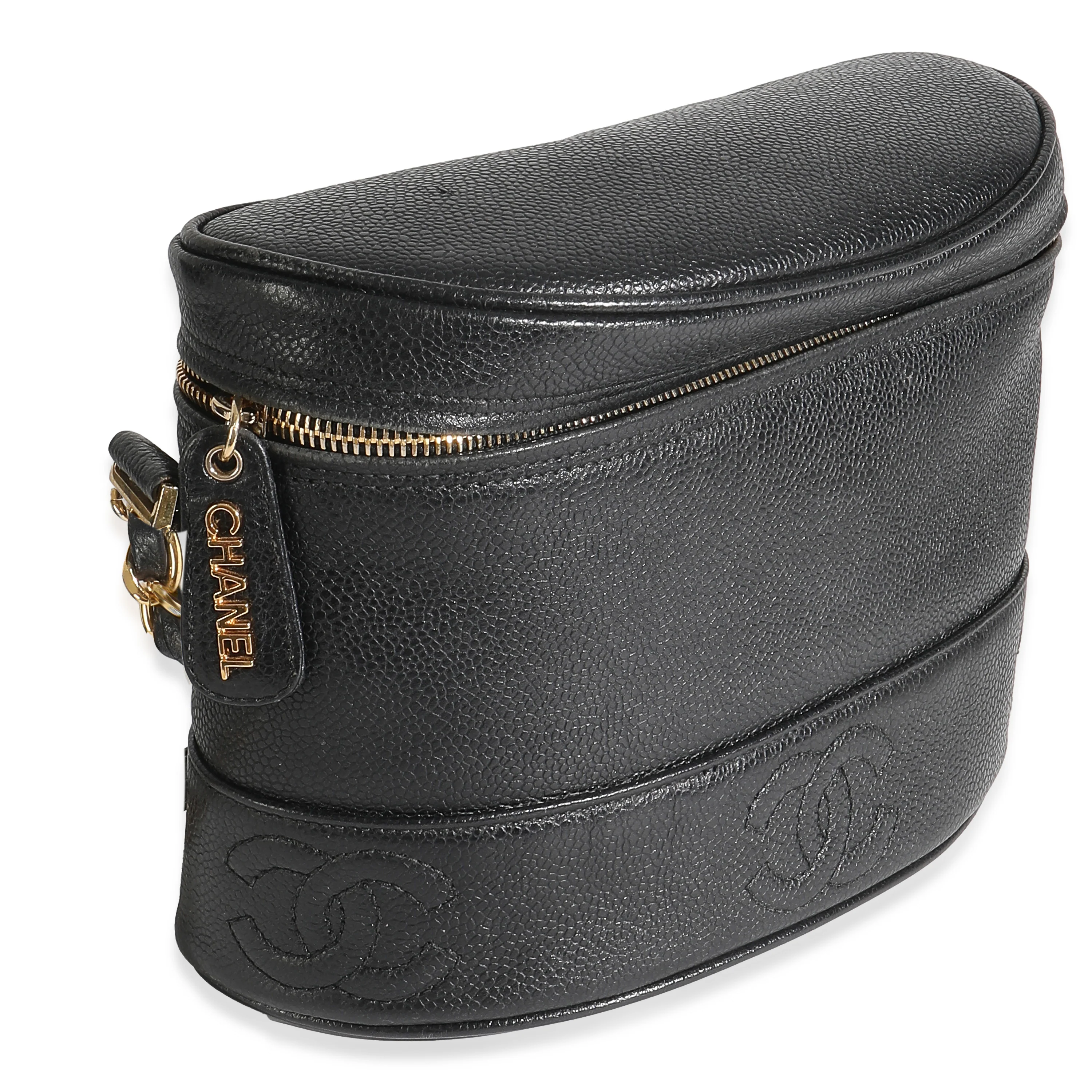 Vintage Black Caviar Triple CC Crossbody Handbag - Image 3
