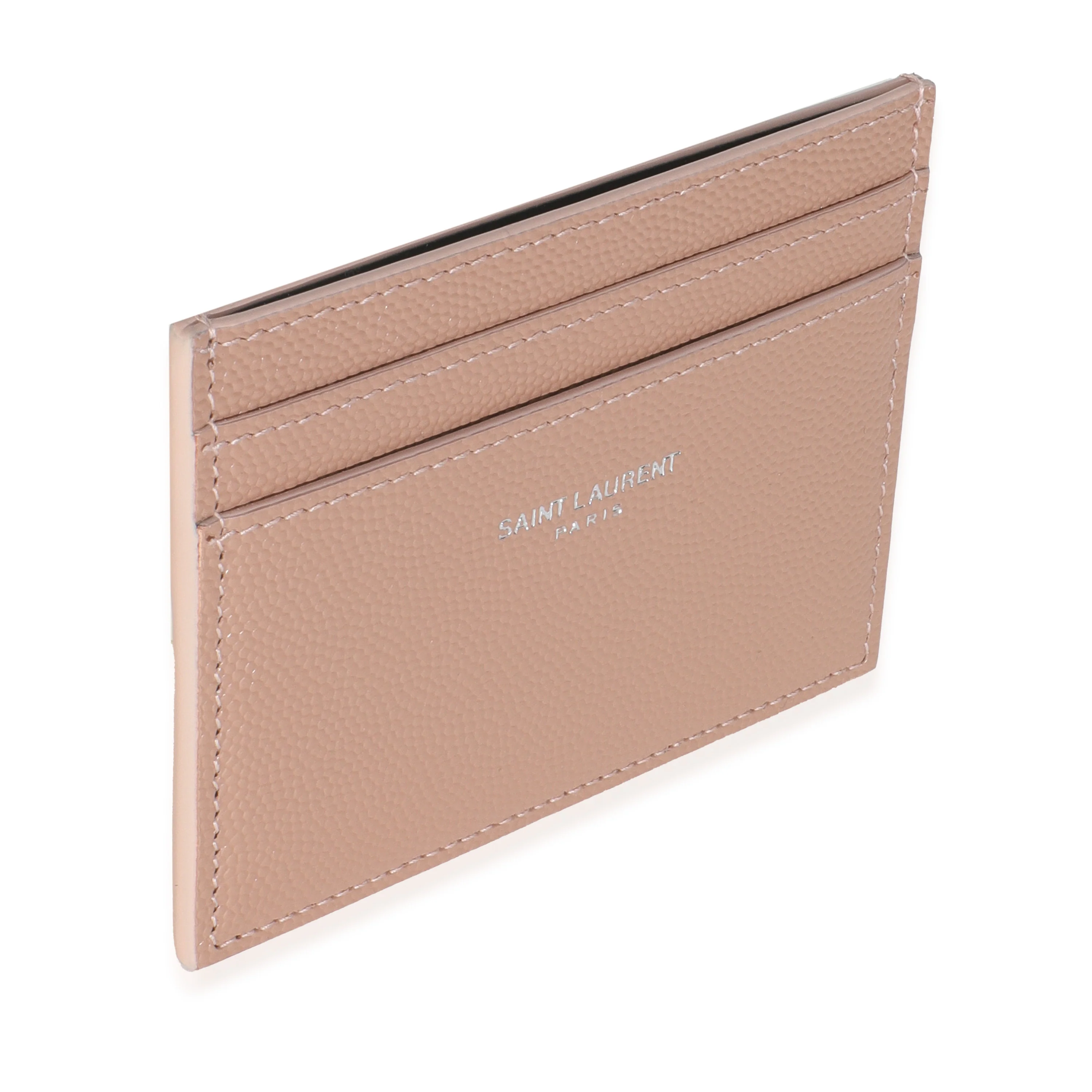 Dark Pink Grain De Poudre Credit Card Case - Image 3