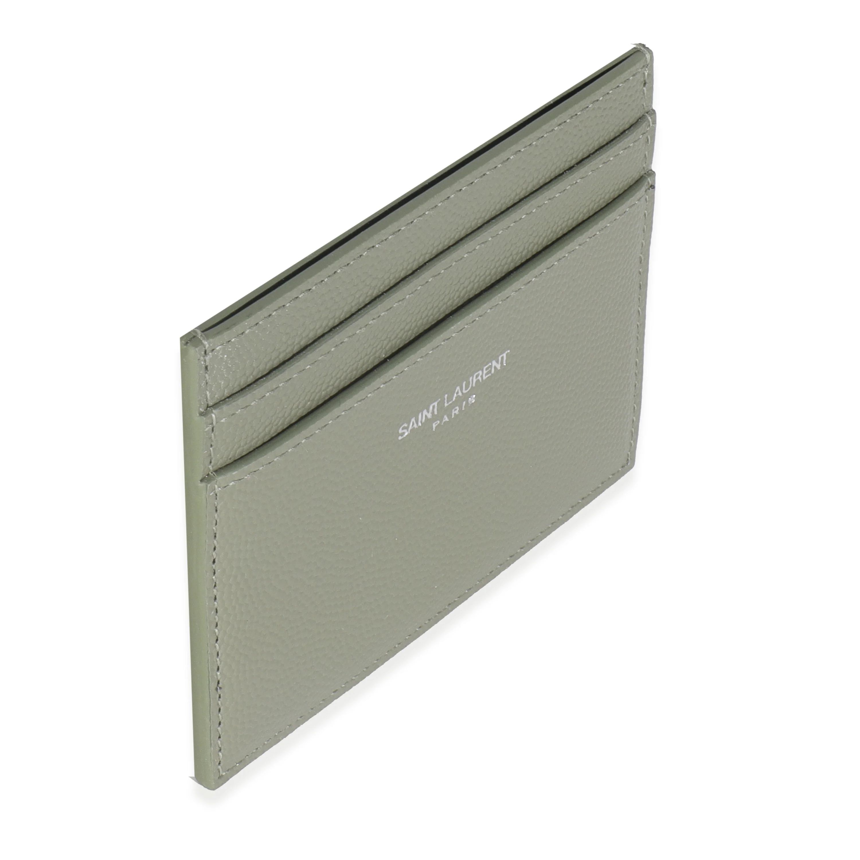 Light Khaki Grain De Poudre Credit Card Case - Image 3