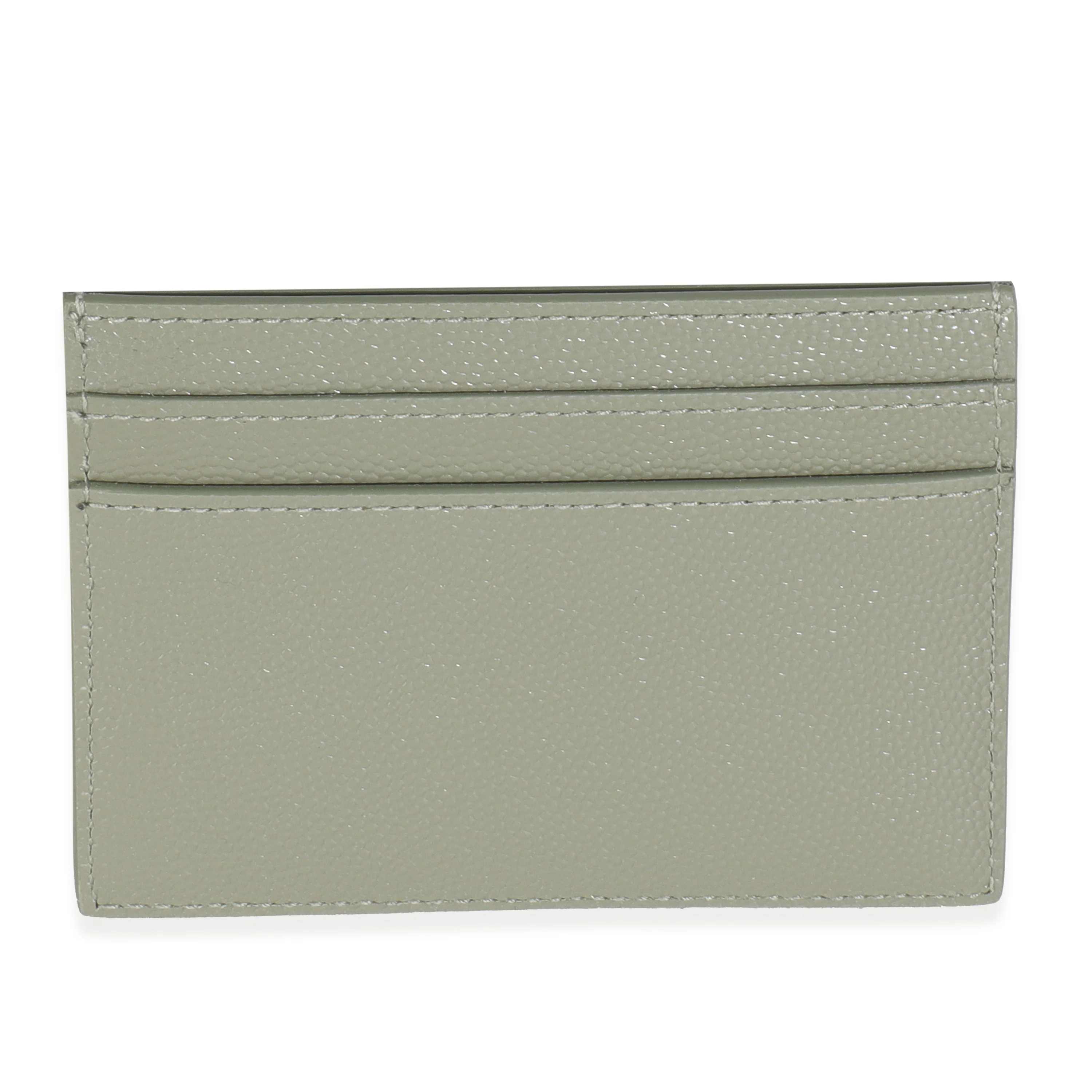 Light Khaki Grain De Poudre Credit Card Case - Image 4