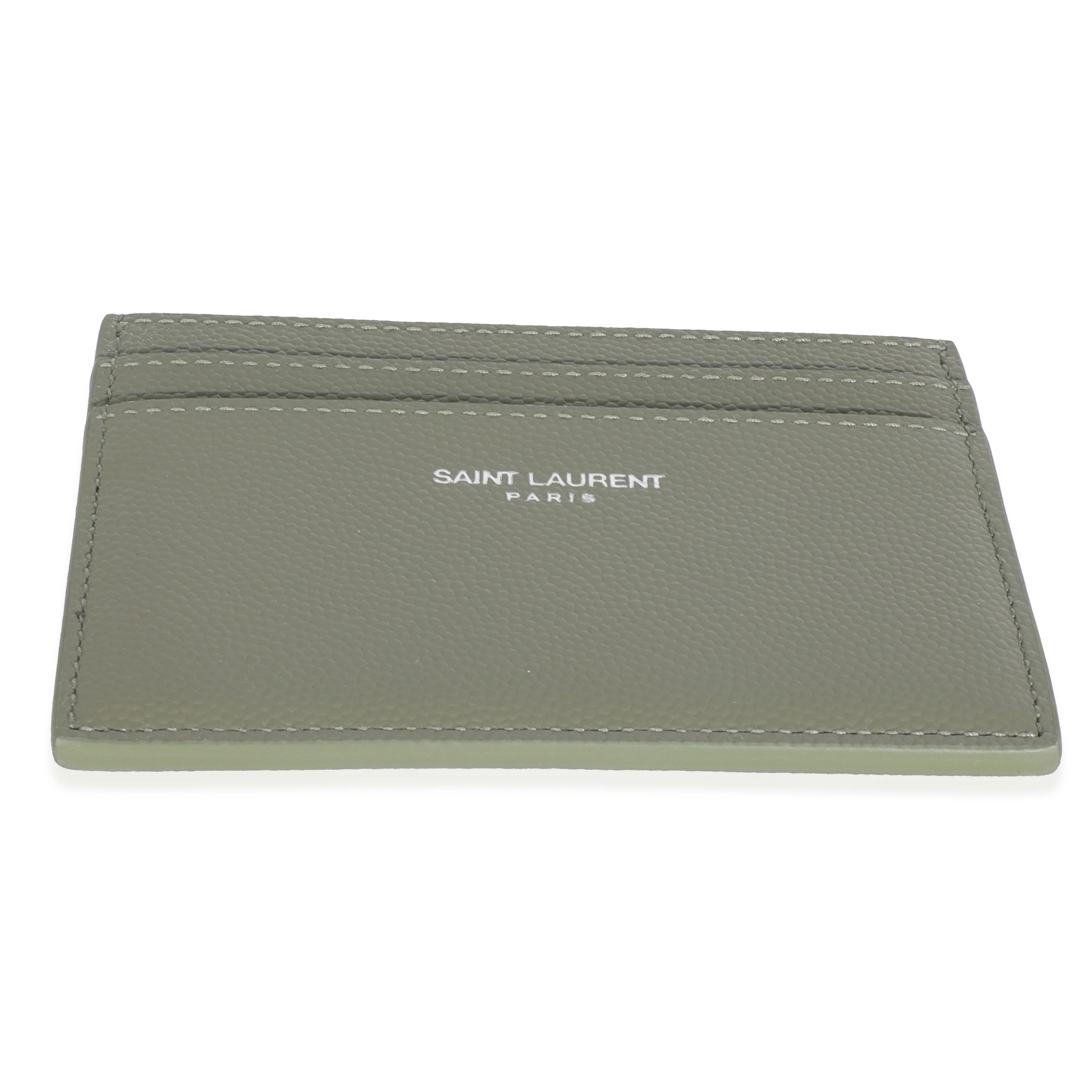Light Khaki Grain De Poudre Credit Card Case - Image 5