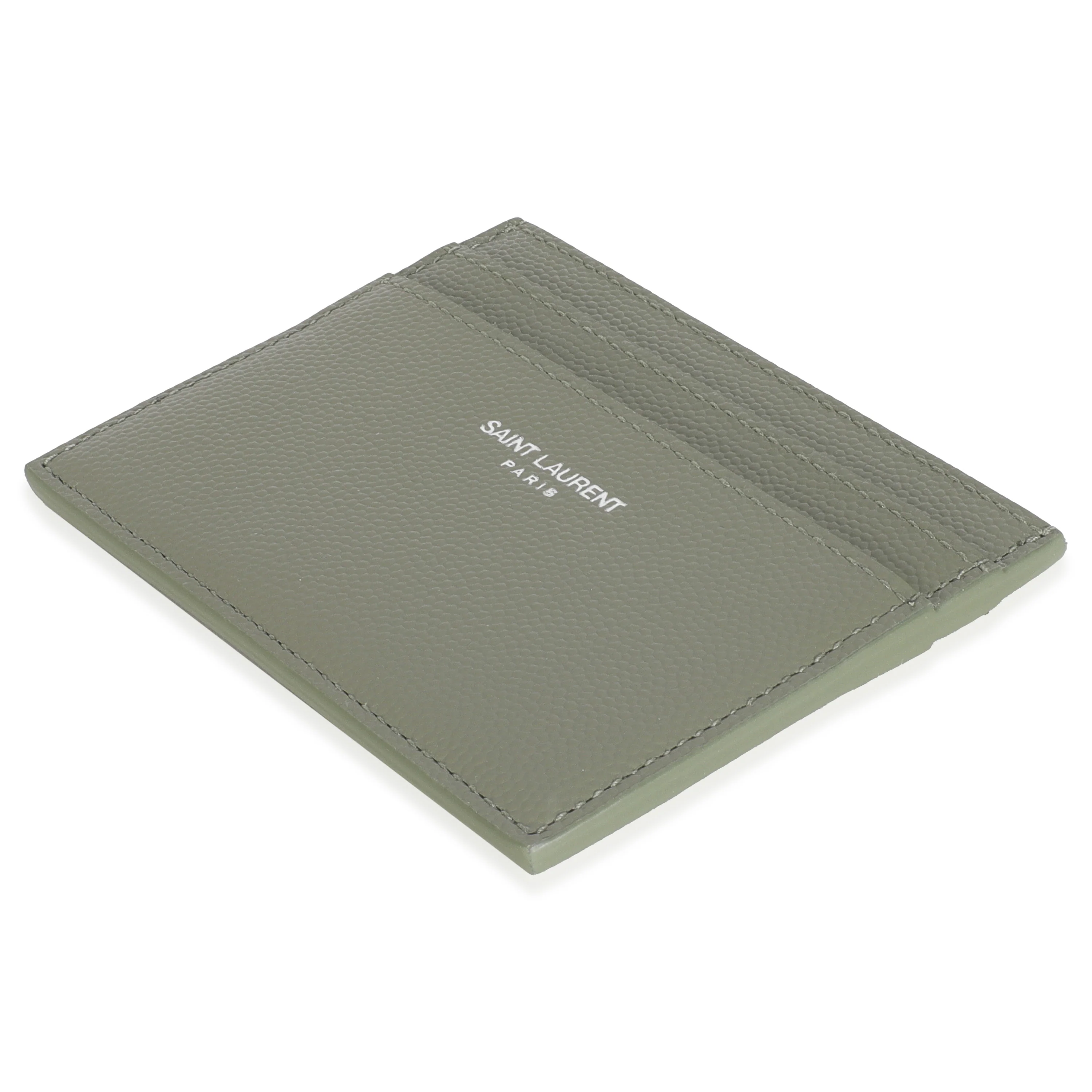 Light Khaki Grain De Poudre Credit Card Case - Image 6