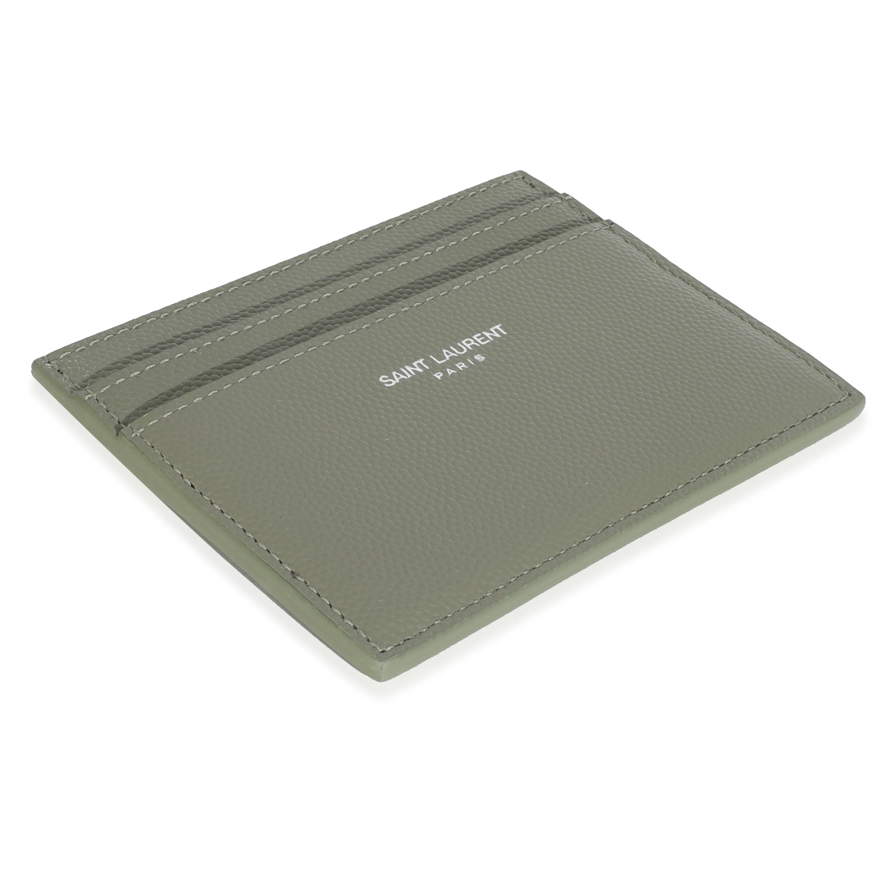 Light Khaki Grain De Poudre Credit Card Case - Image 7