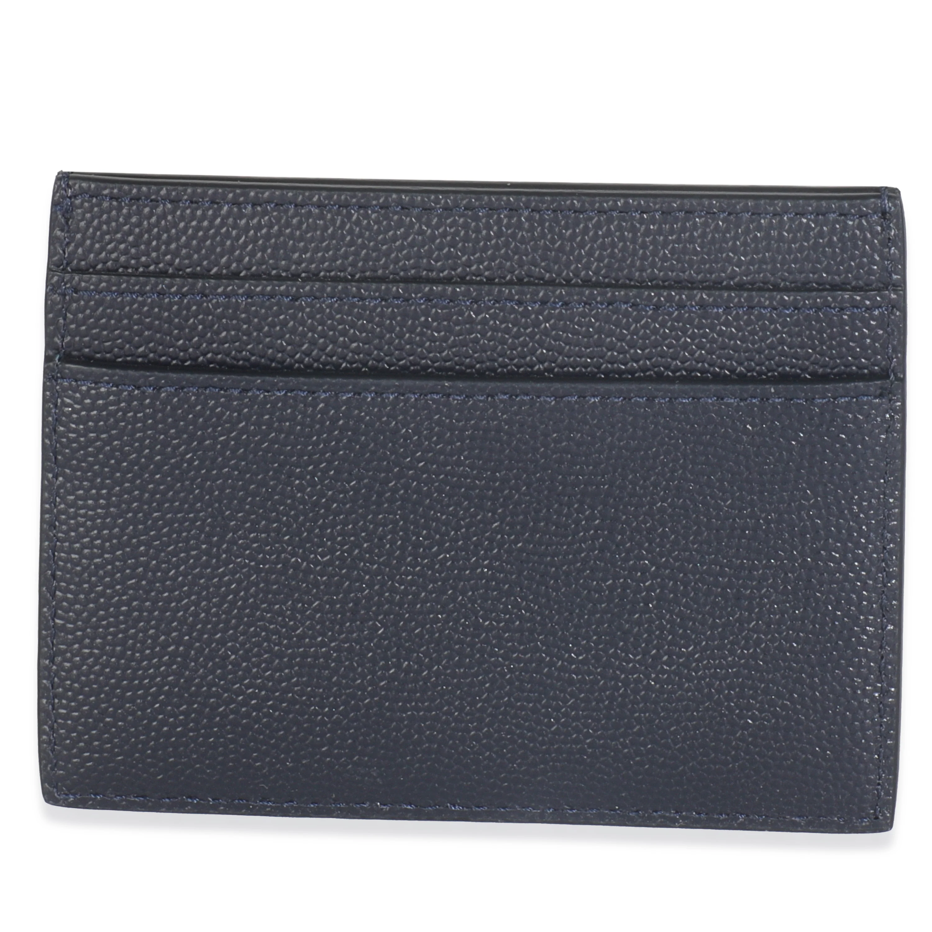 Navy Grain De Poudre Credit Card Case - Image 4
