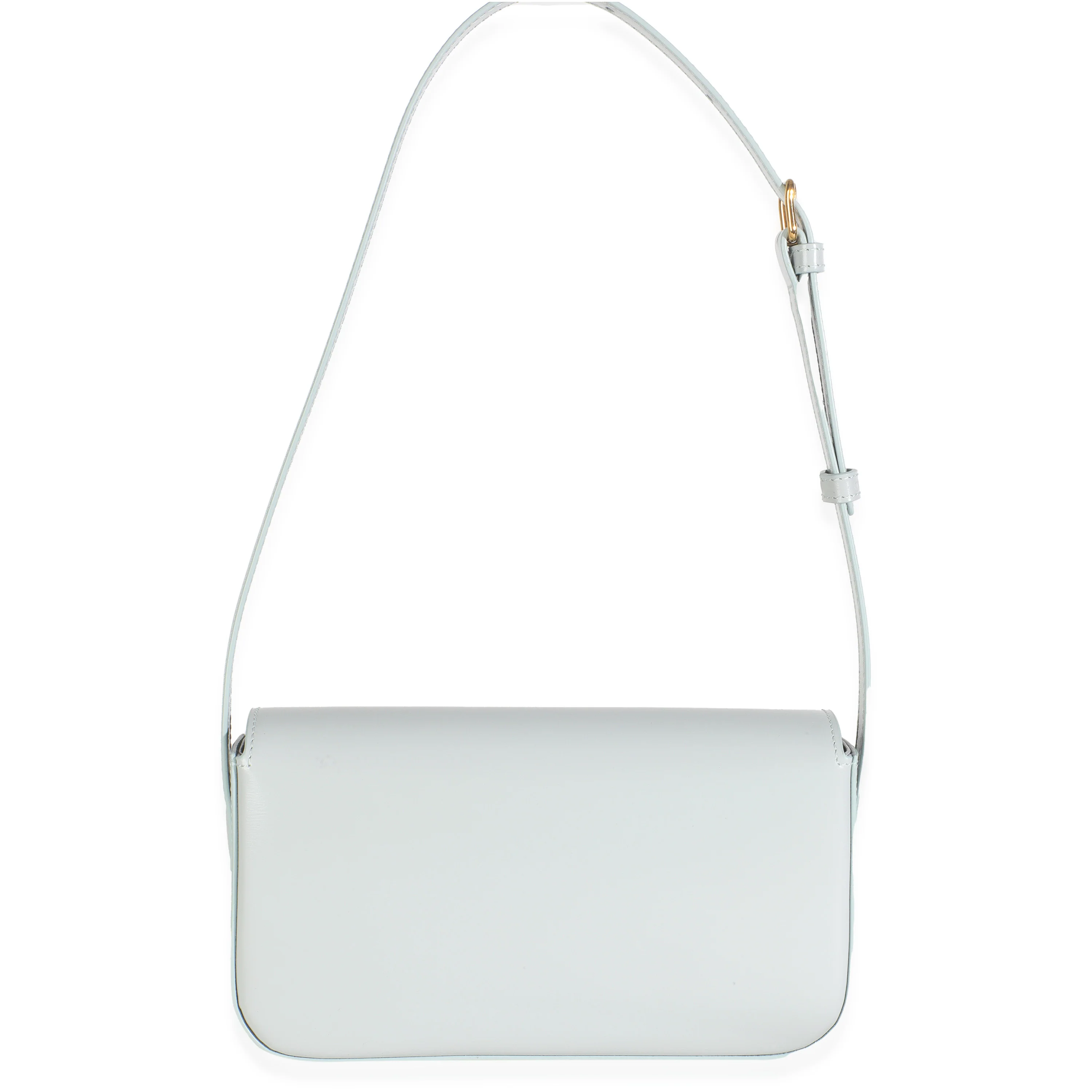 Blue Grey Shiny Calfskin Claude Triomphe Shoulder Bag - Image 4