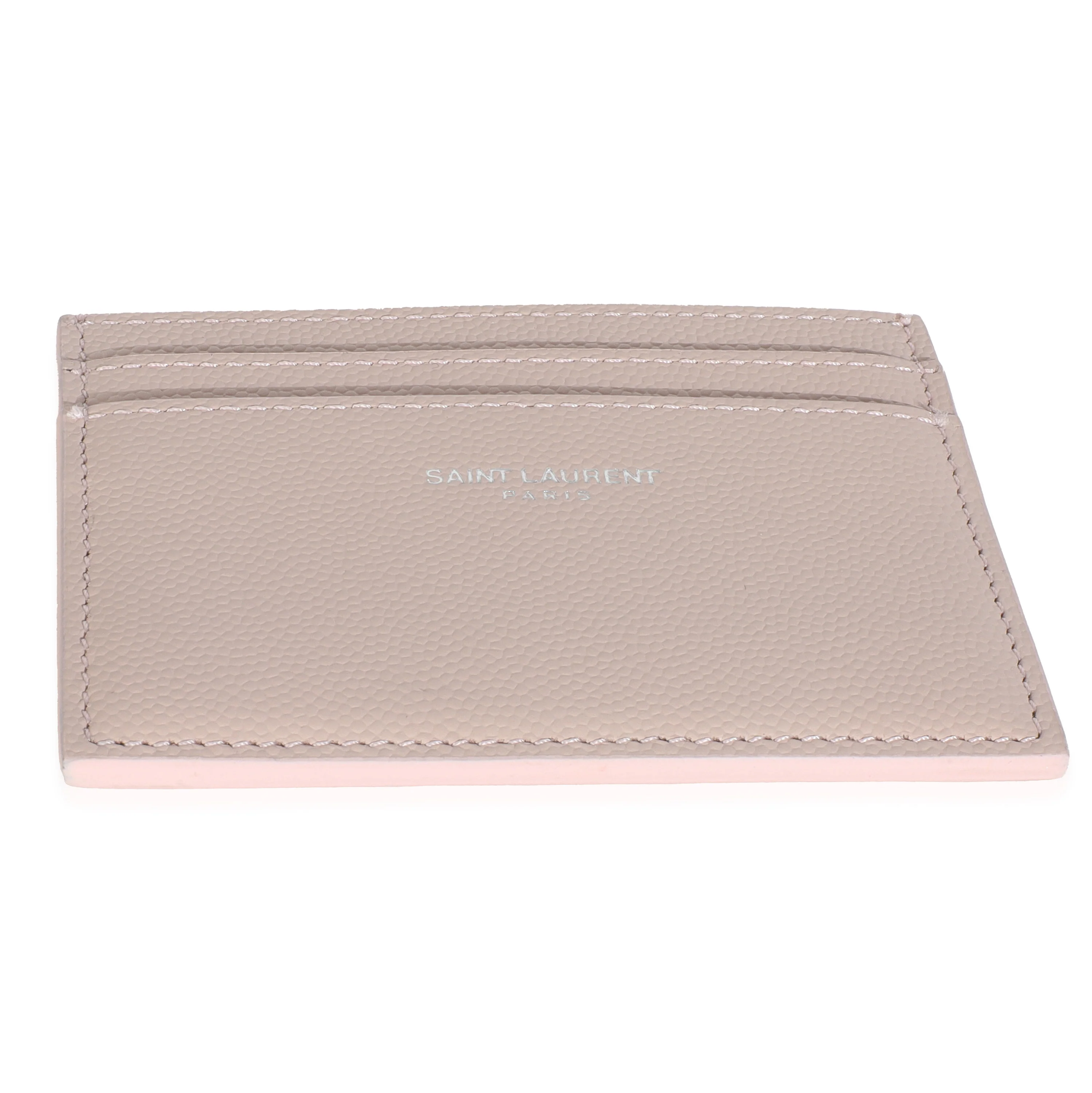 Light Pink Grain De Poudre Credit Card Case - Image 5