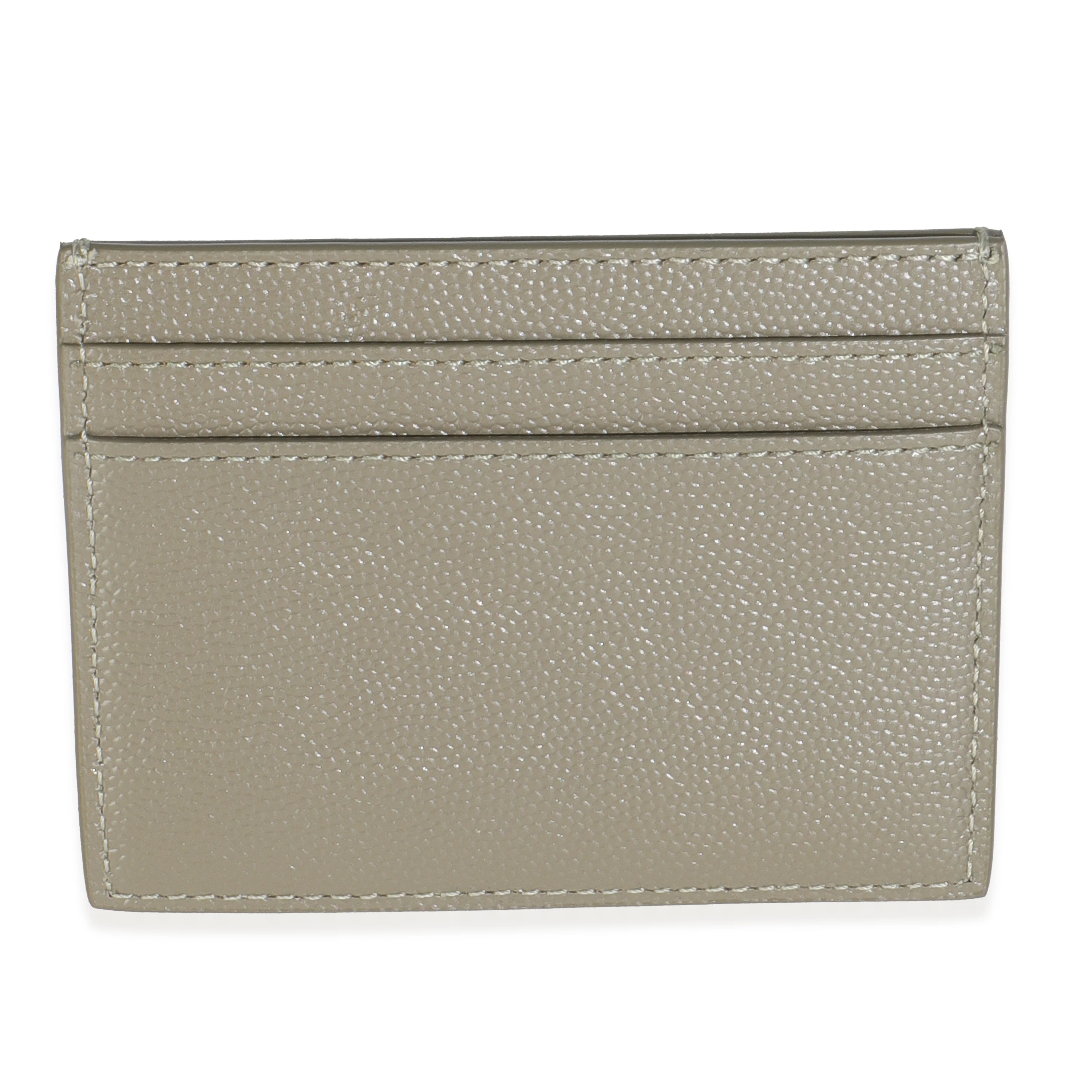 Olive Green Grain De Poudre Credit Card Case - Image 4