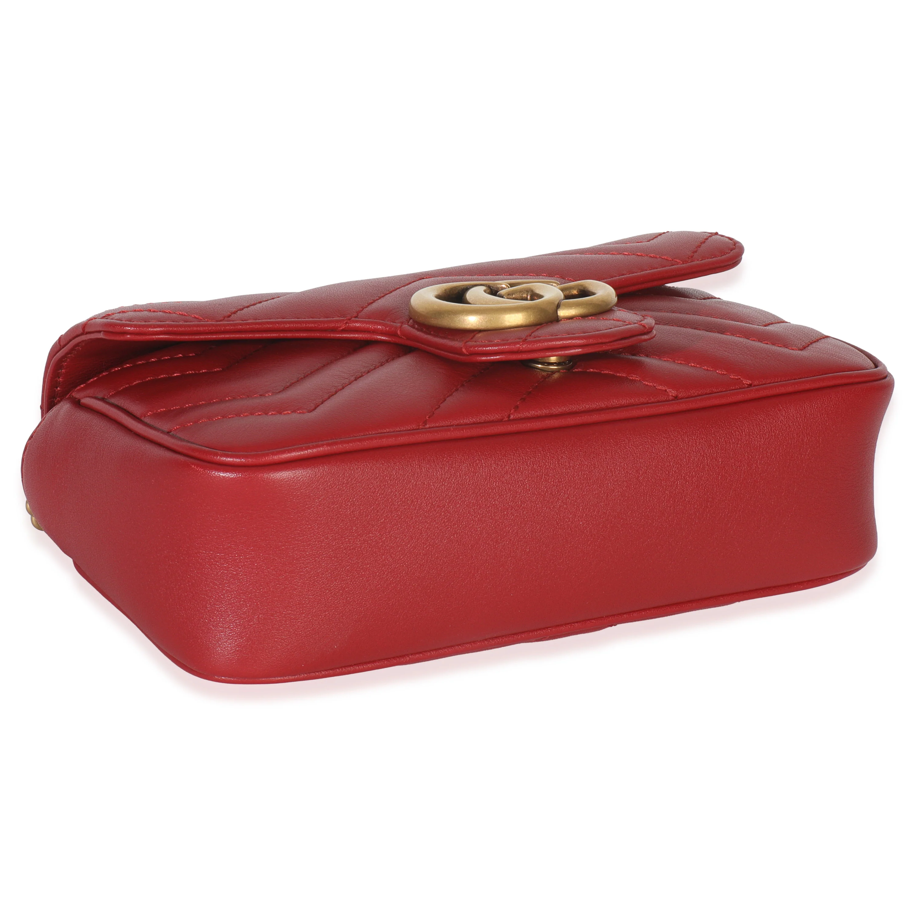 Red Matelasse Calfskin Super Mini GG Marmont Bag - Image 6