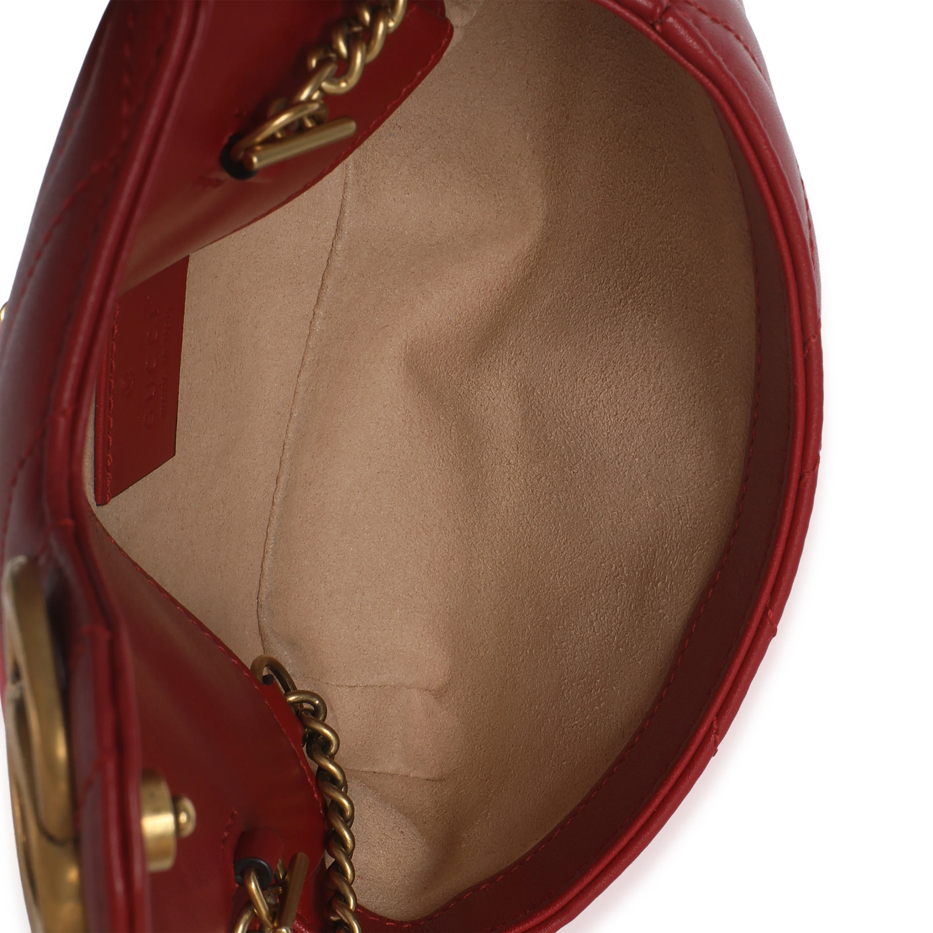 Red Matelasse Calfskin Super Mini GG Marmont Bag - Image 9