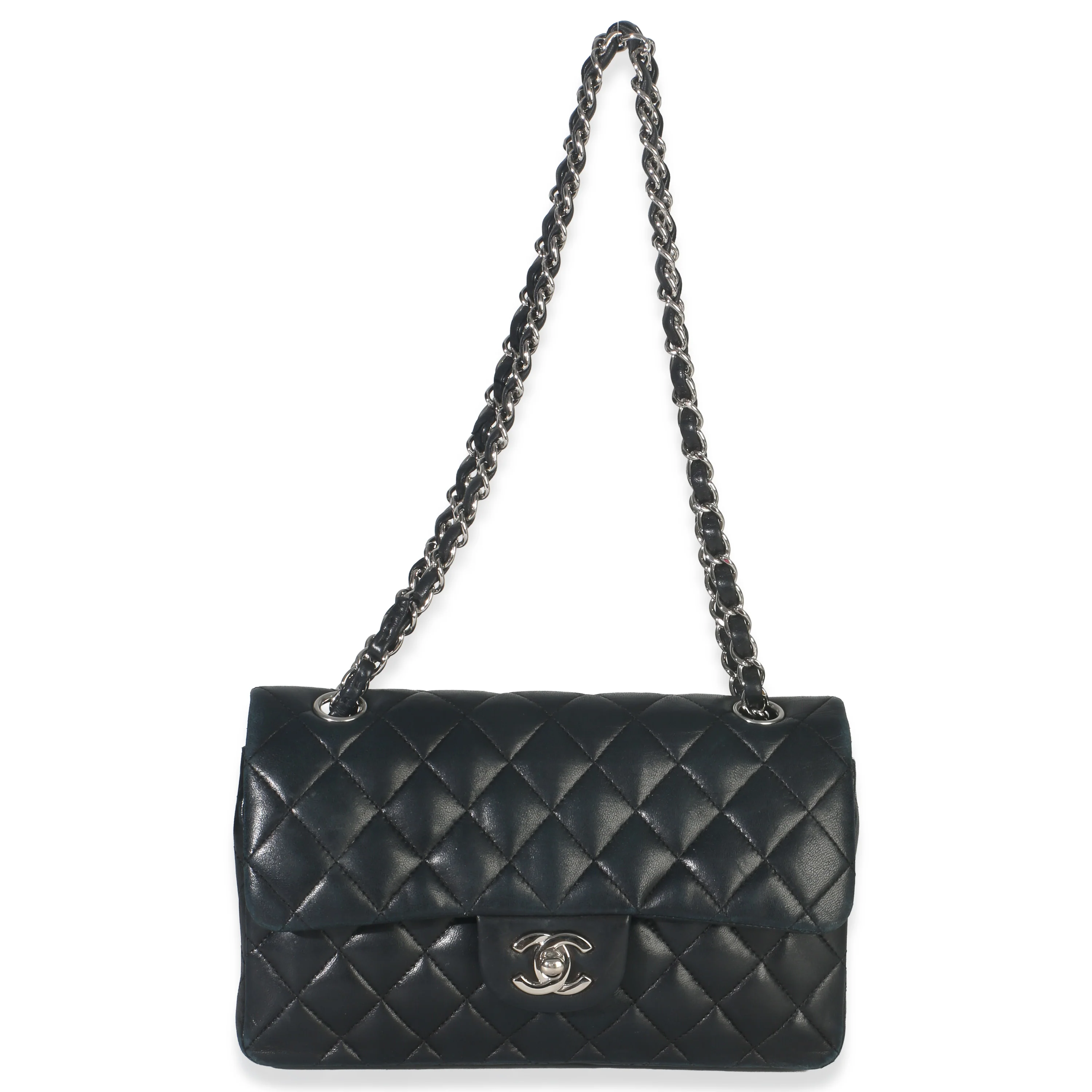 Black Quilted Lambskin Small Classic Double Flap Bag - Image 8