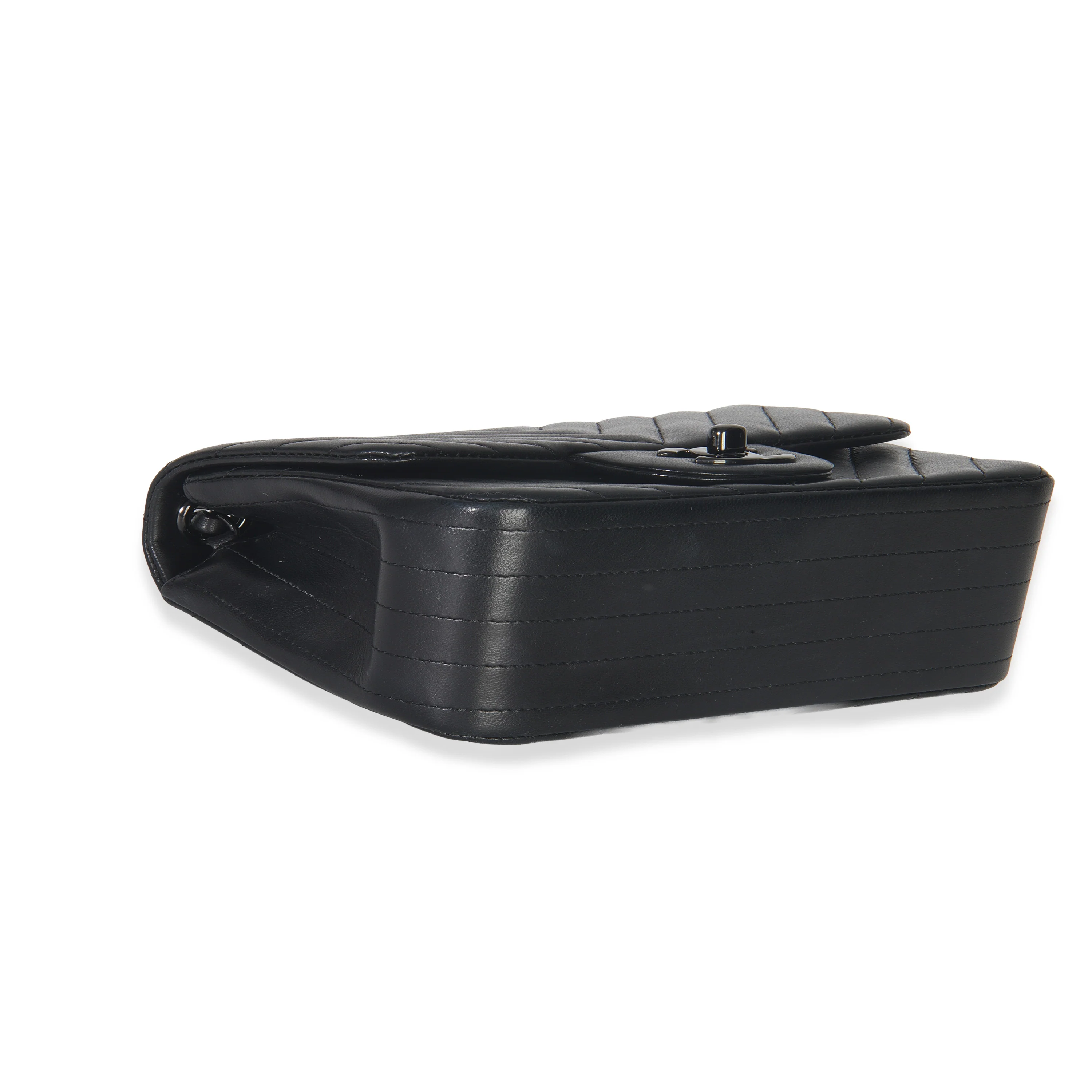 So Black Chevron Lambskin Mini Square Flap Bag - Image 6