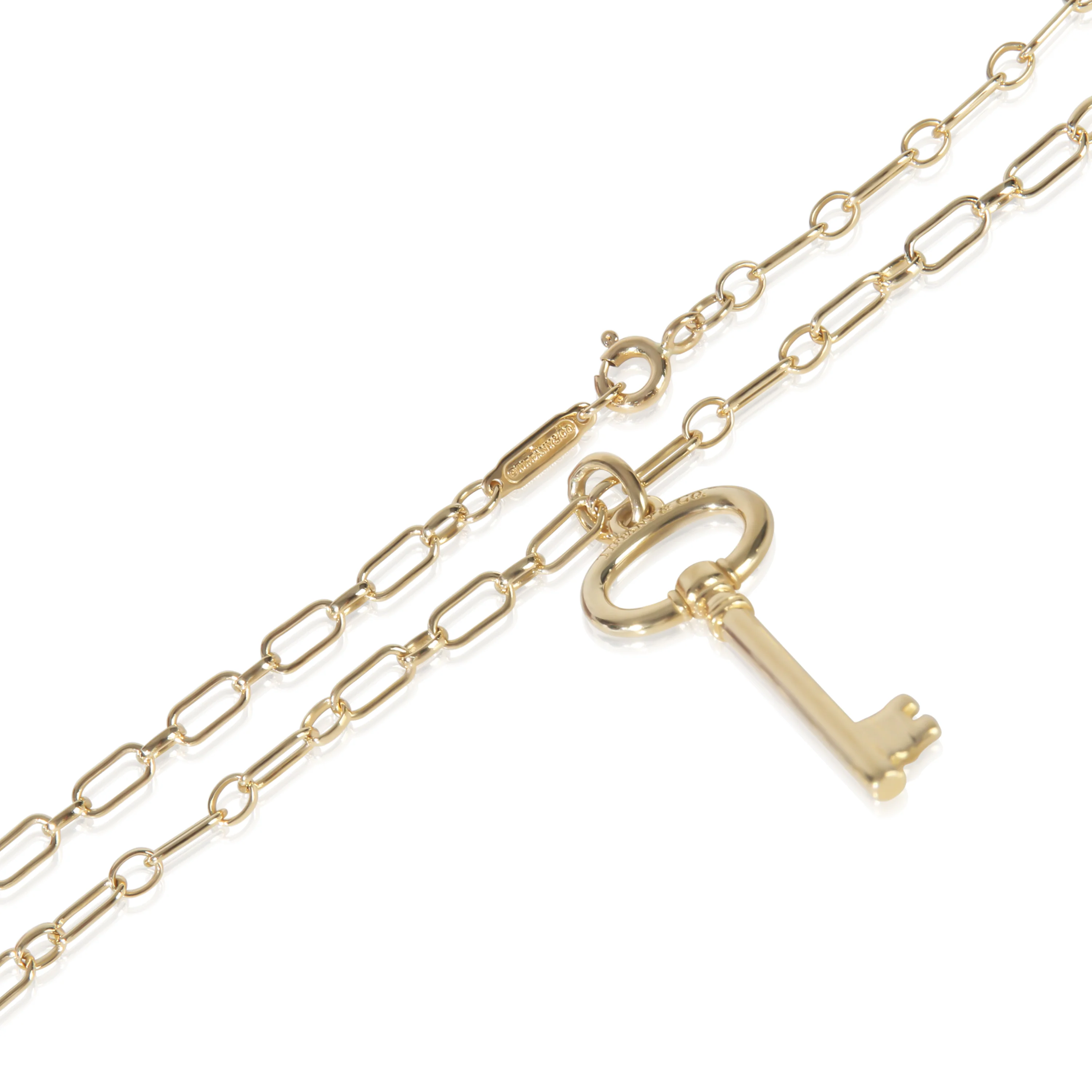Yellow Gold Oval Key Necklace - Image 3