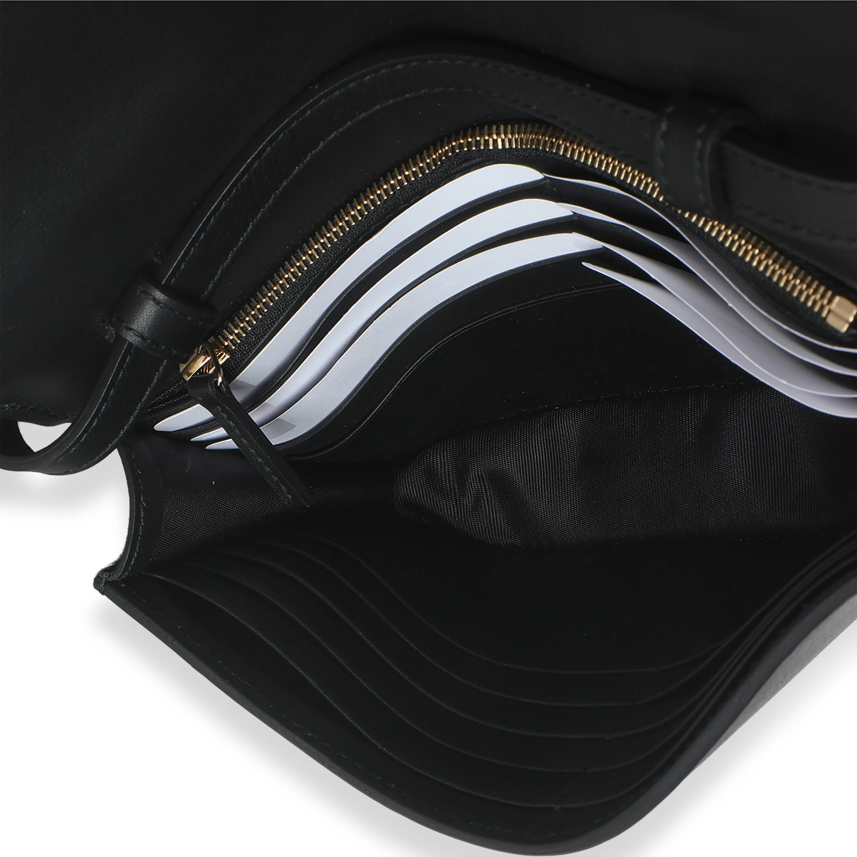 Black Smooth Calfskin Interlocking G Wallet On Strap - Image 6