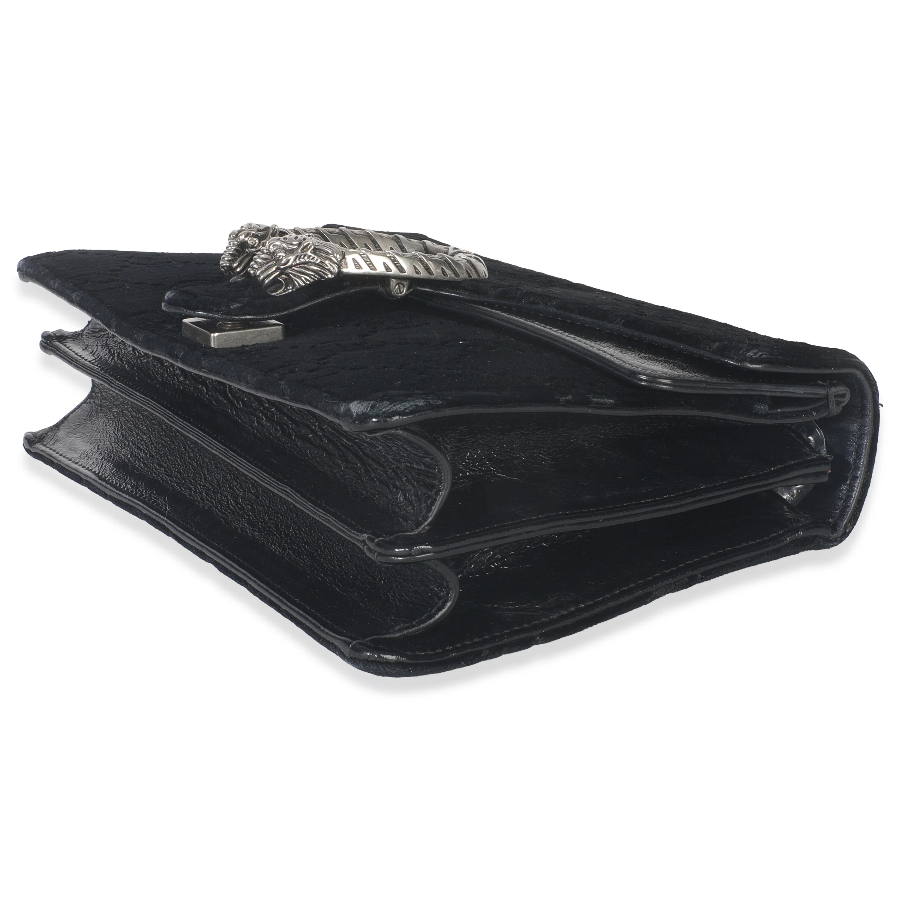 Black GG Embossed Velvet Small Dionysus Chain Bag - Image 7