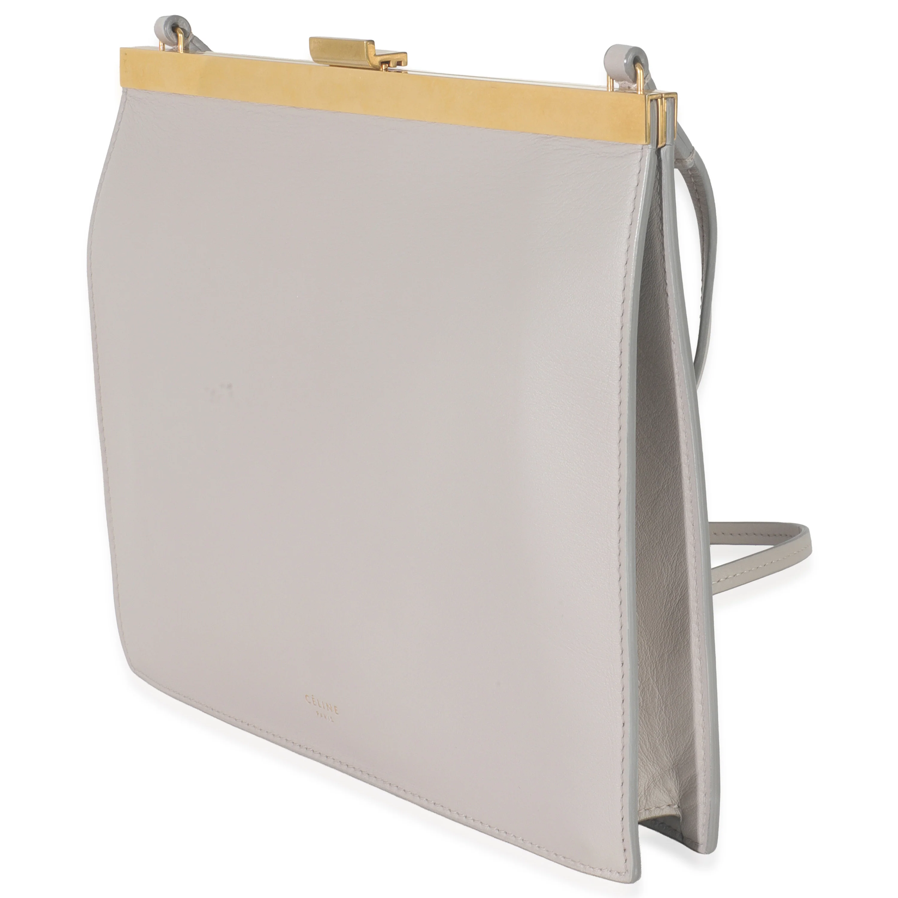 Light Grey Smooth Calfskin Mini Clasp Bag - Image 3