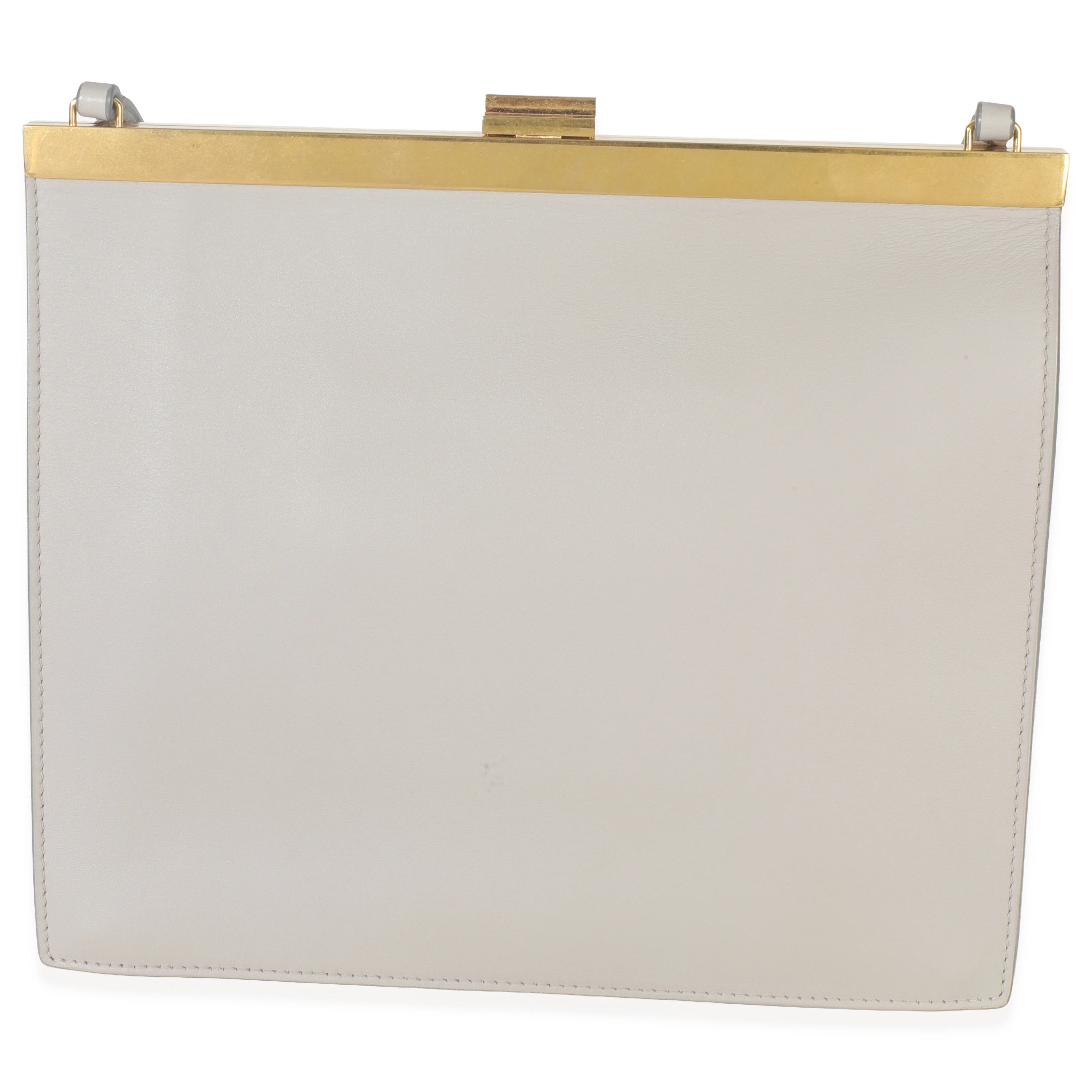 Light Grey Smooth Calfskin Mini Clasp Bag - Image 4