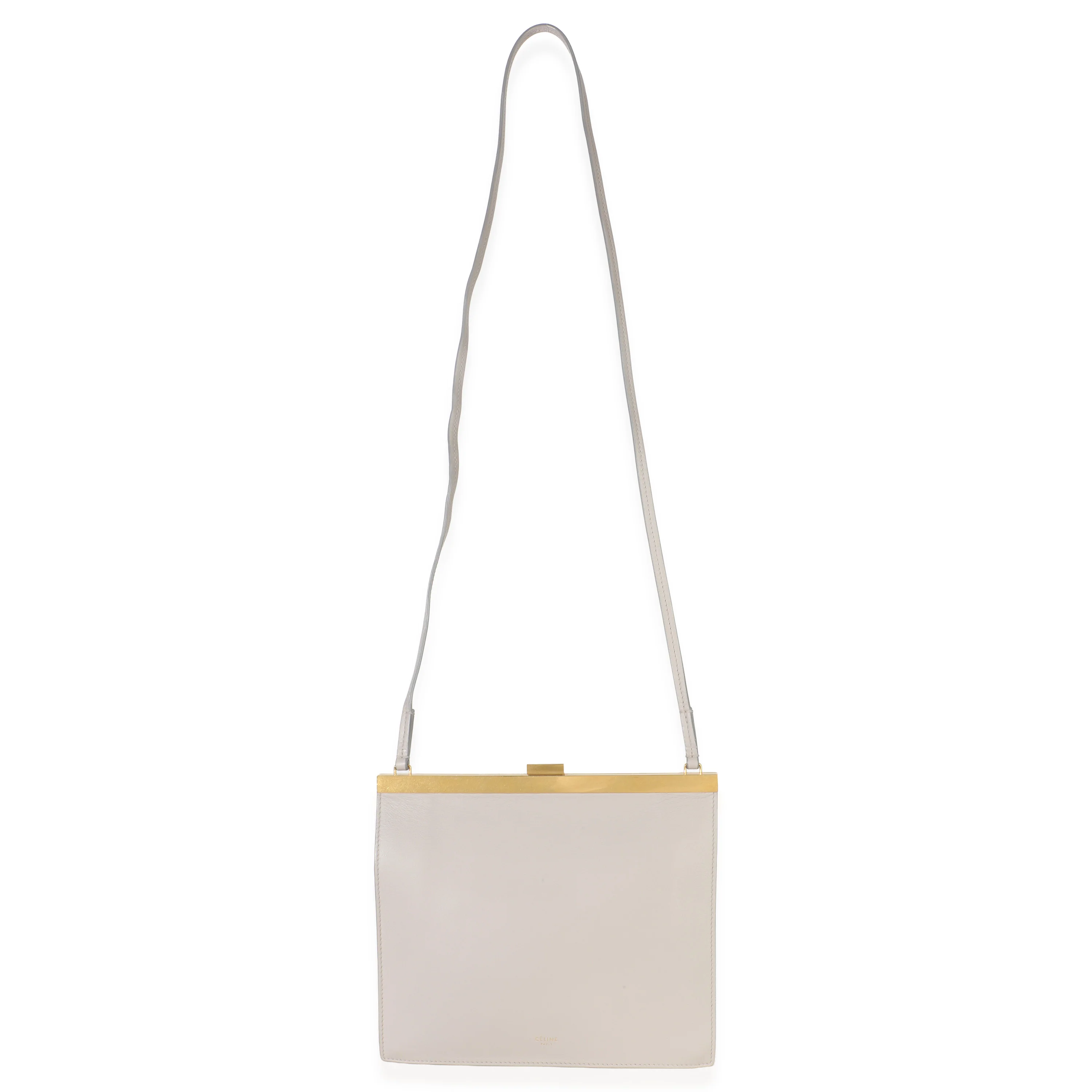 Light Grey Smooth Calfskin Mini Clasp Bag - Image 8