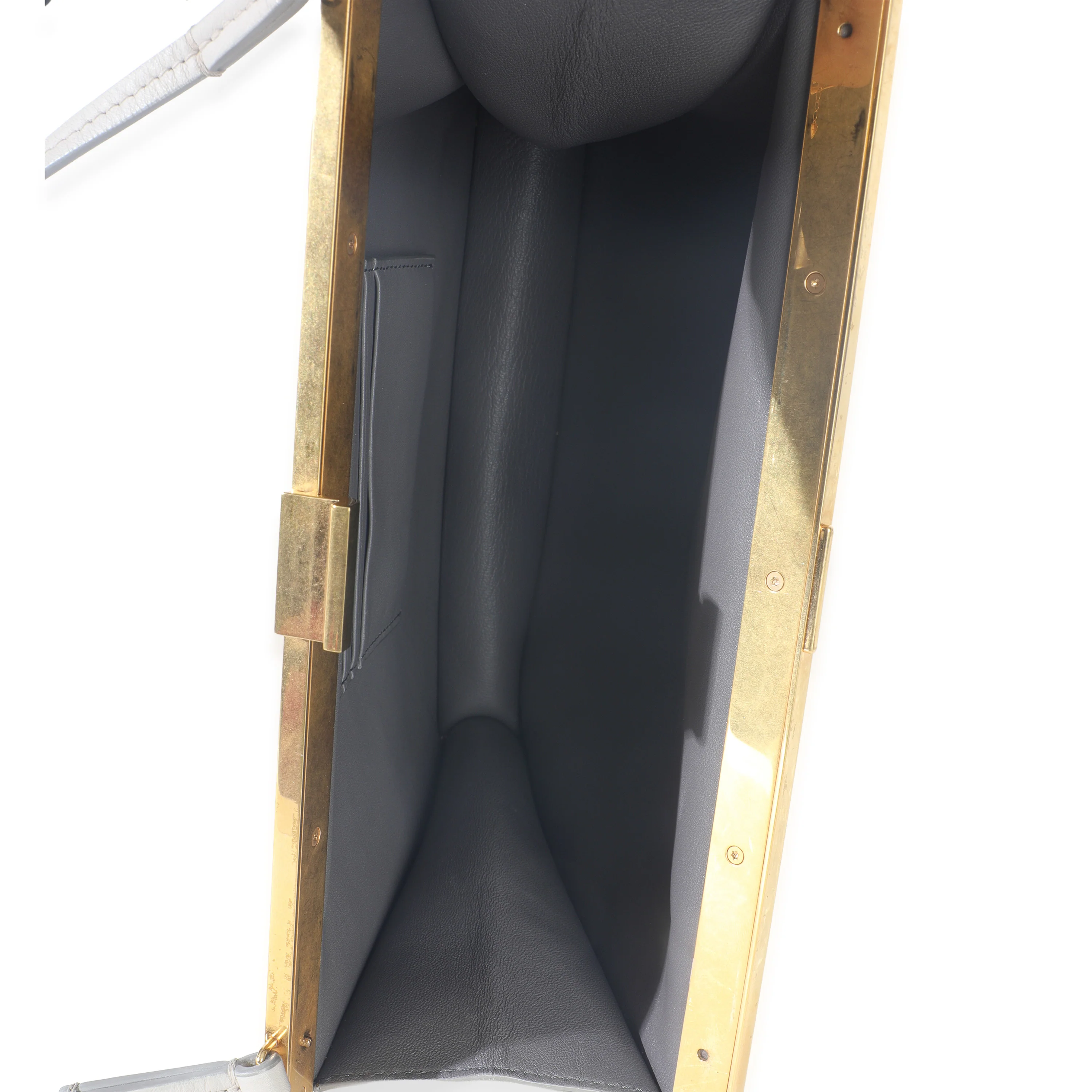 Light Grey Smooth Calfskin Mini Clasp Bag - Image 9