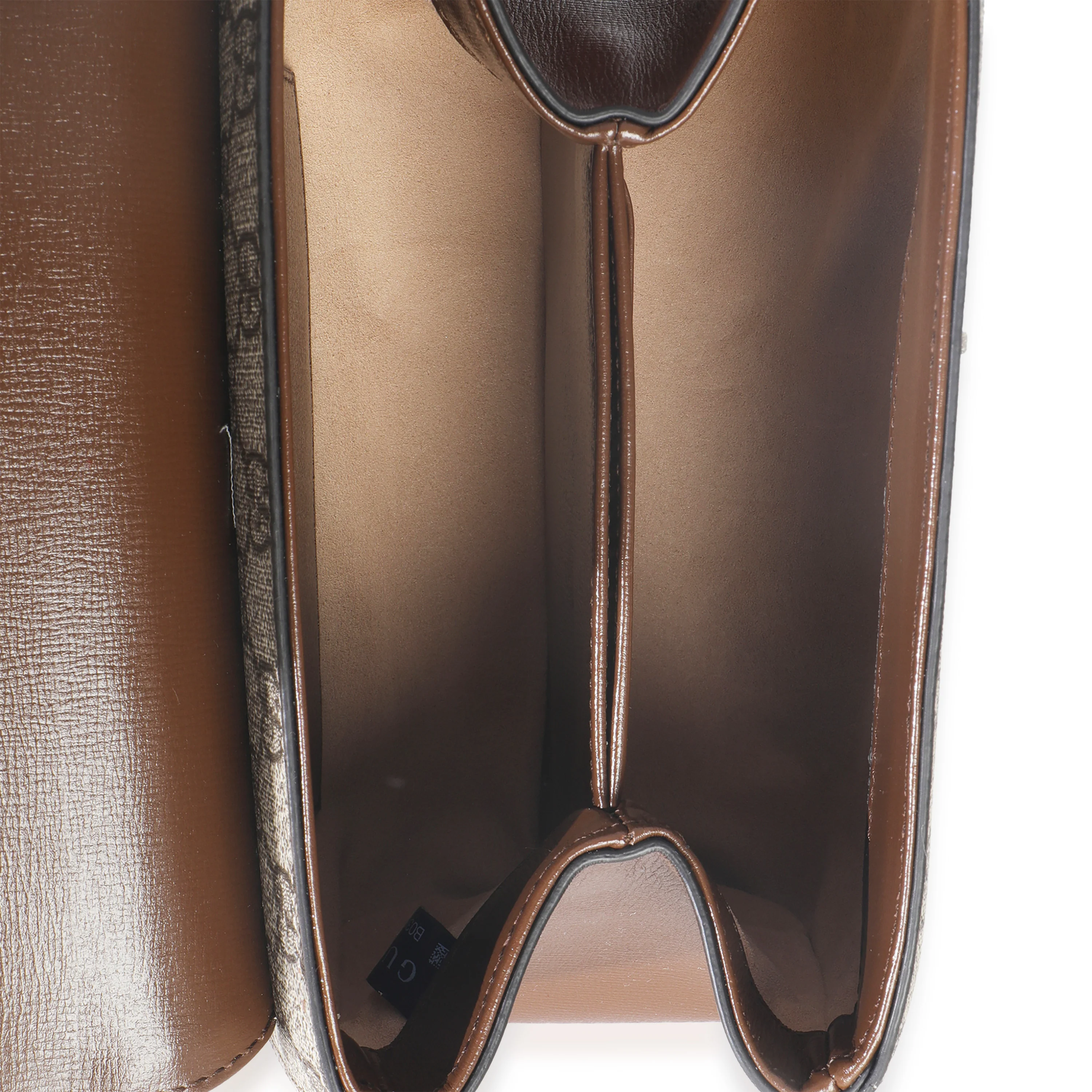 Beige GG Supreme Monogram Calfskin Mini Horsebit 1955 Top Handle Bag - Image 9