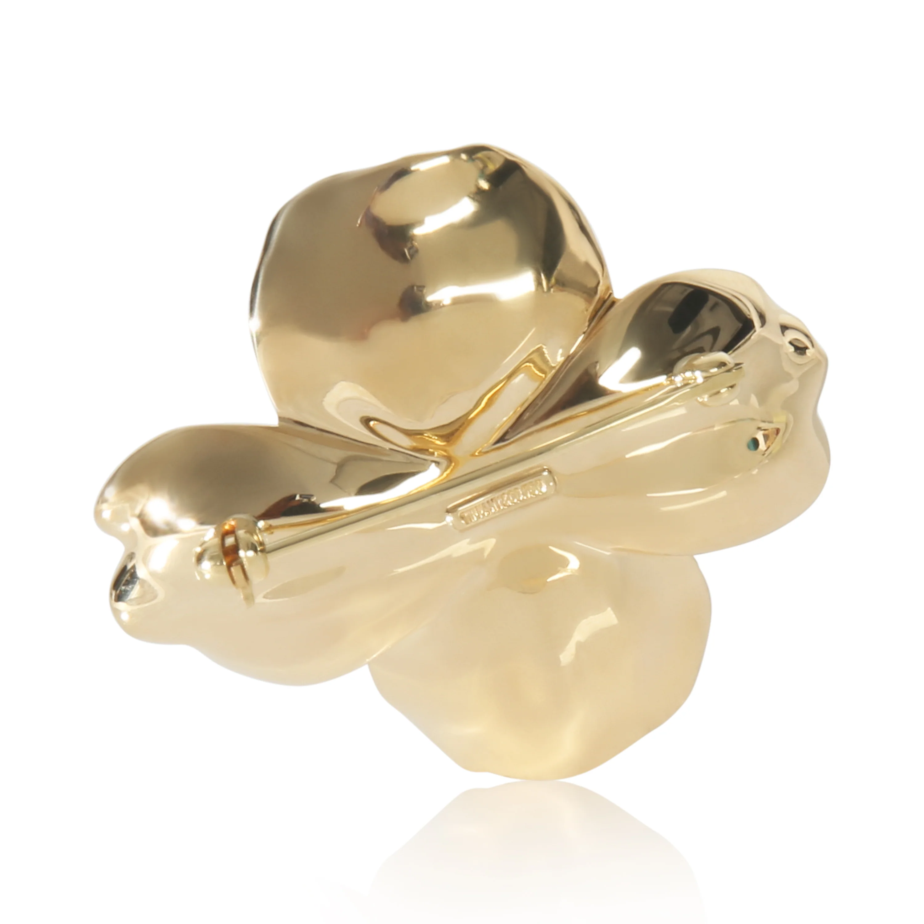 Yellow Gold Diamond Dogwood Brooch - Image 4