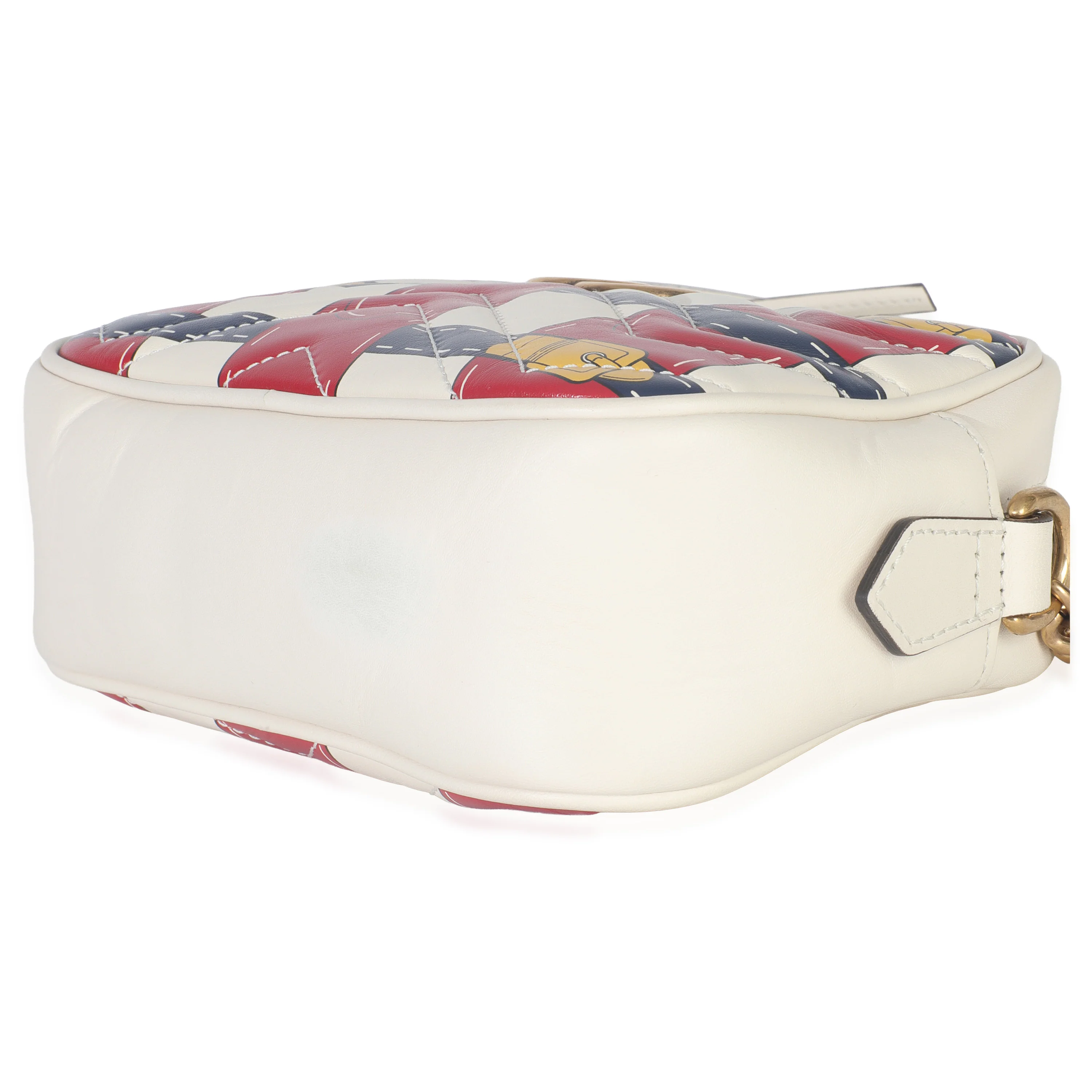 Trompe LOeil Print Calfskin Matelasse Small GG Marmont Camera Bag - Image 7