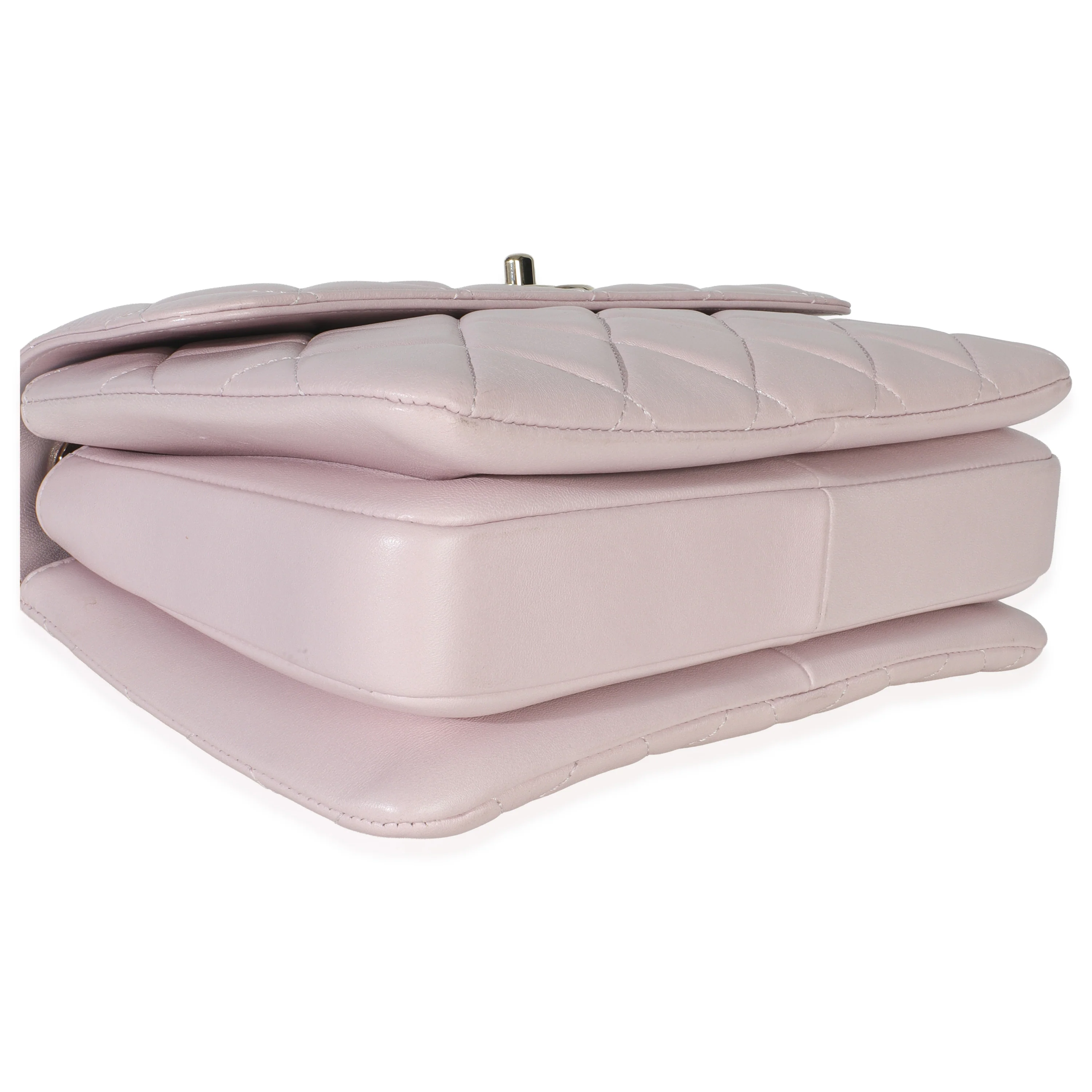 Light Pink Quilted Lambskin Small Trendy CC Dual Handle Flap Bag - Image 6