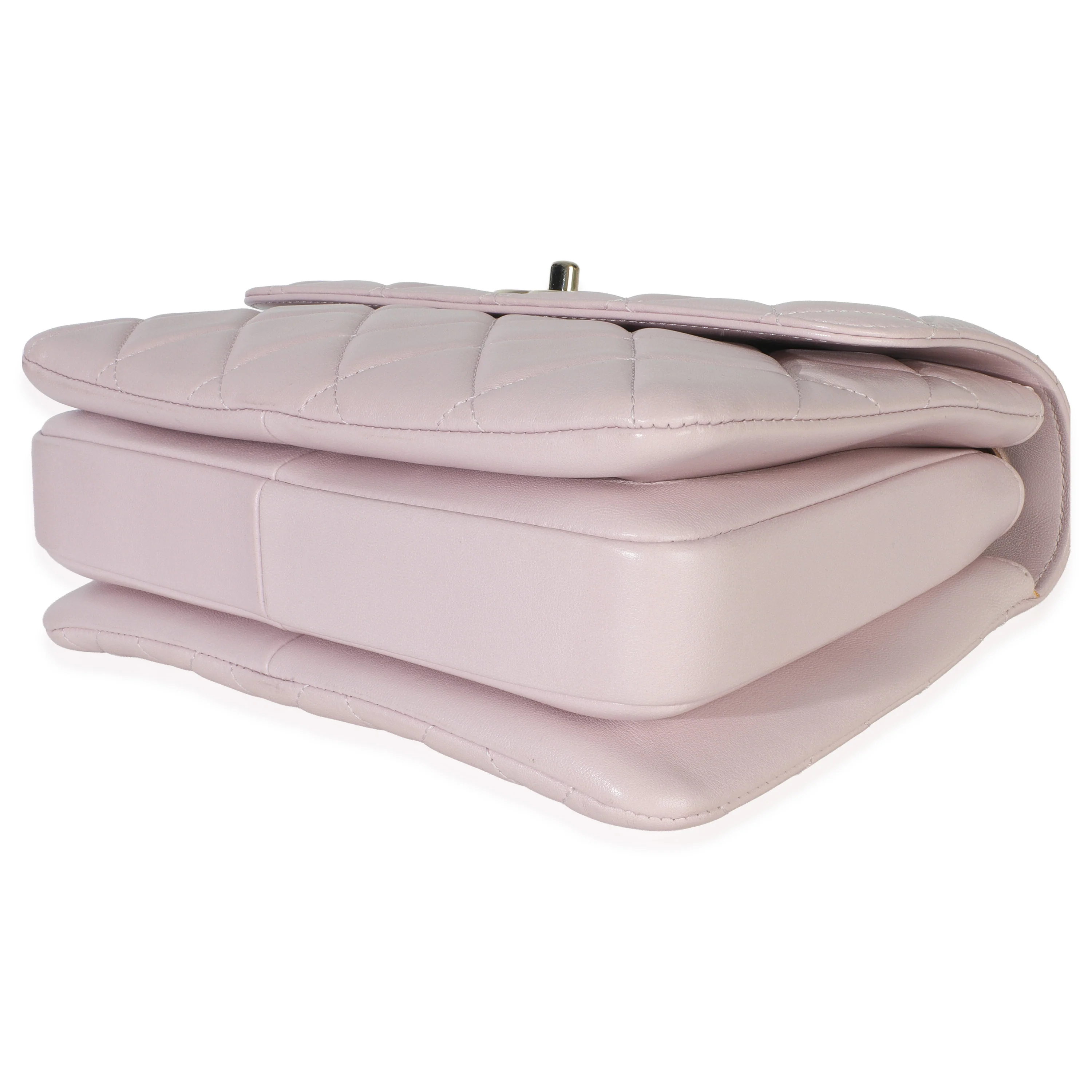 Light Pink Quilted Lambskin Small Trendy CC Dual Handle Flap Bag - Image 7