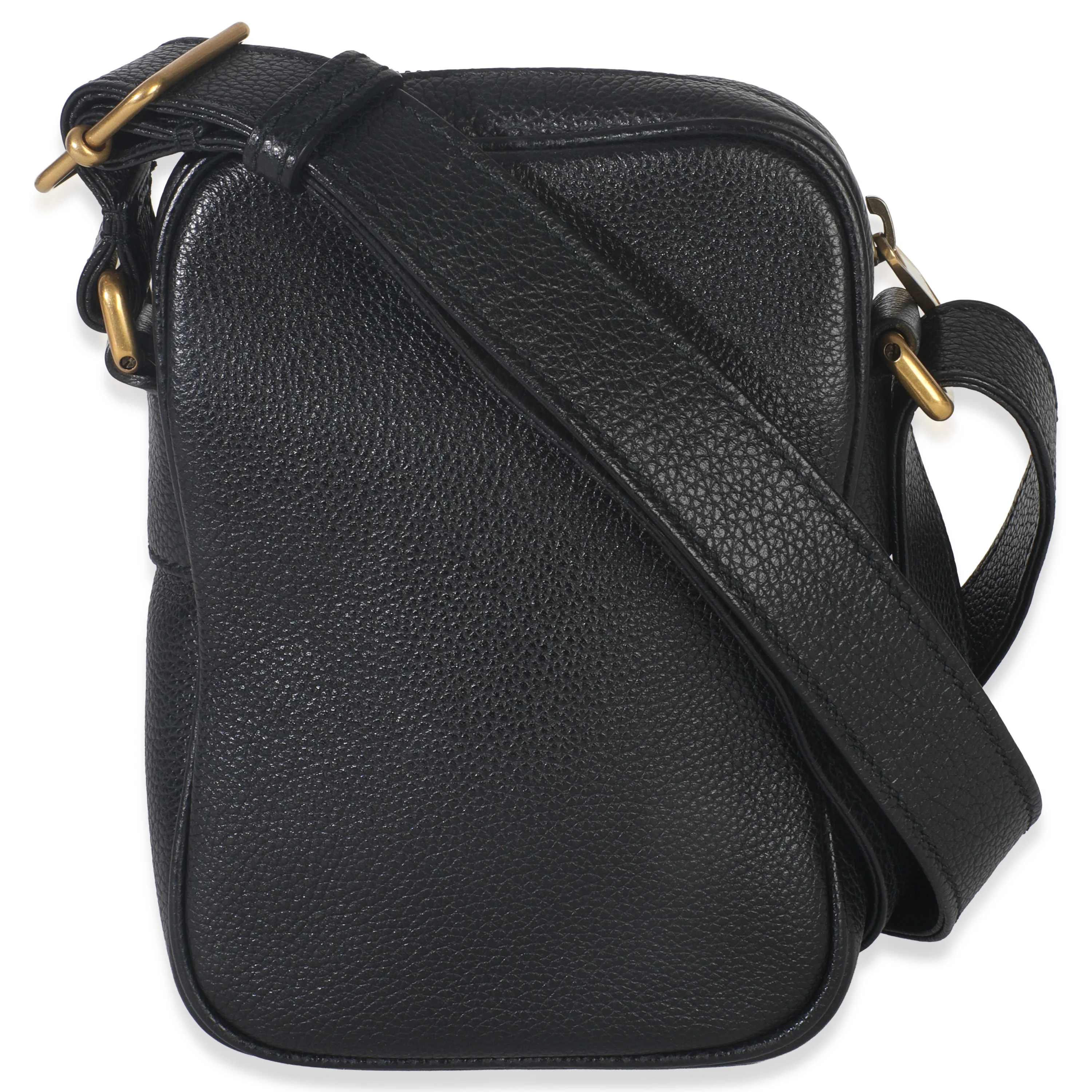 Black Pebbled Calfskin Vintage Logo Messenger Bag - Image 4