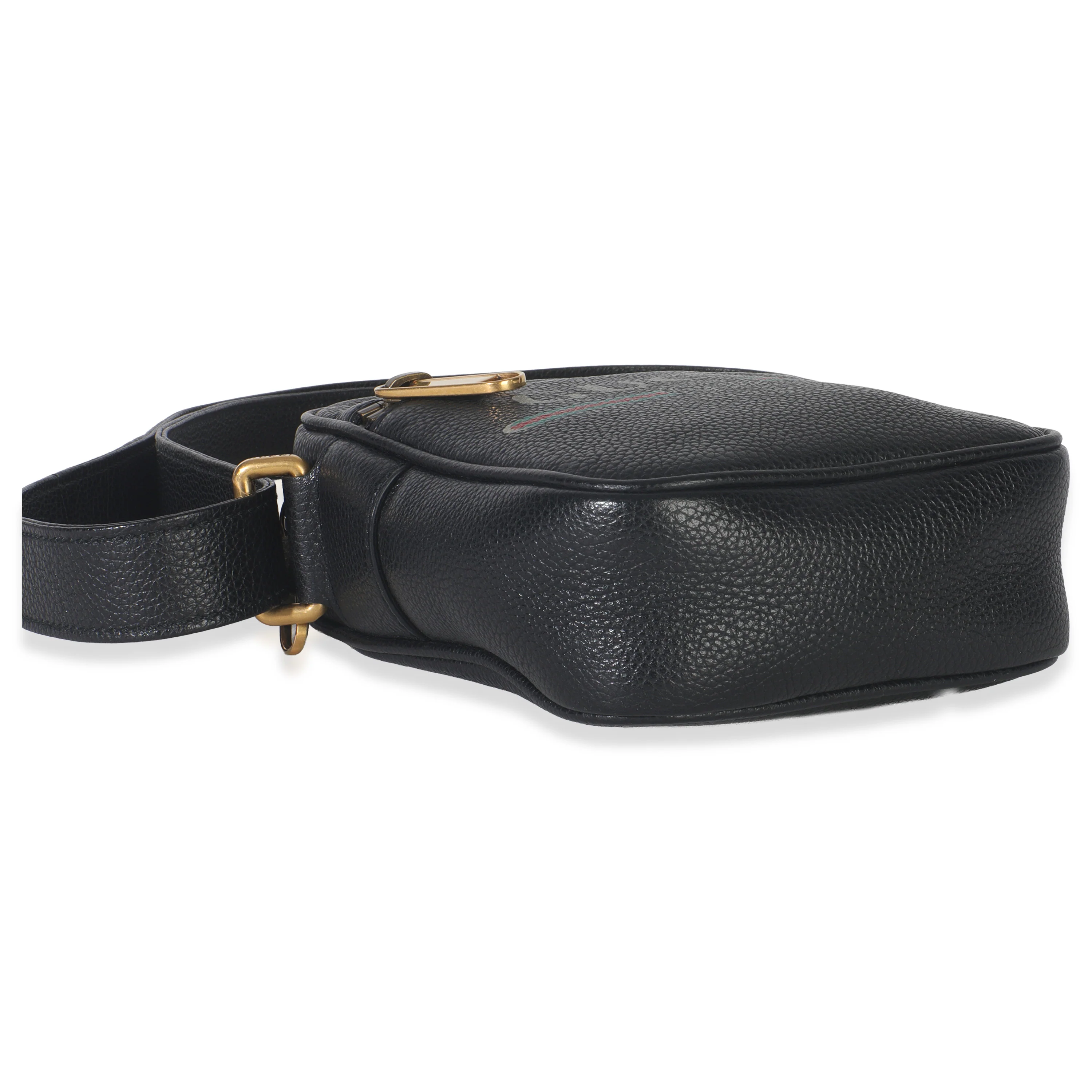 Black Pebbled Calfskin Vintage Logo Messenger Bag - Image 6
