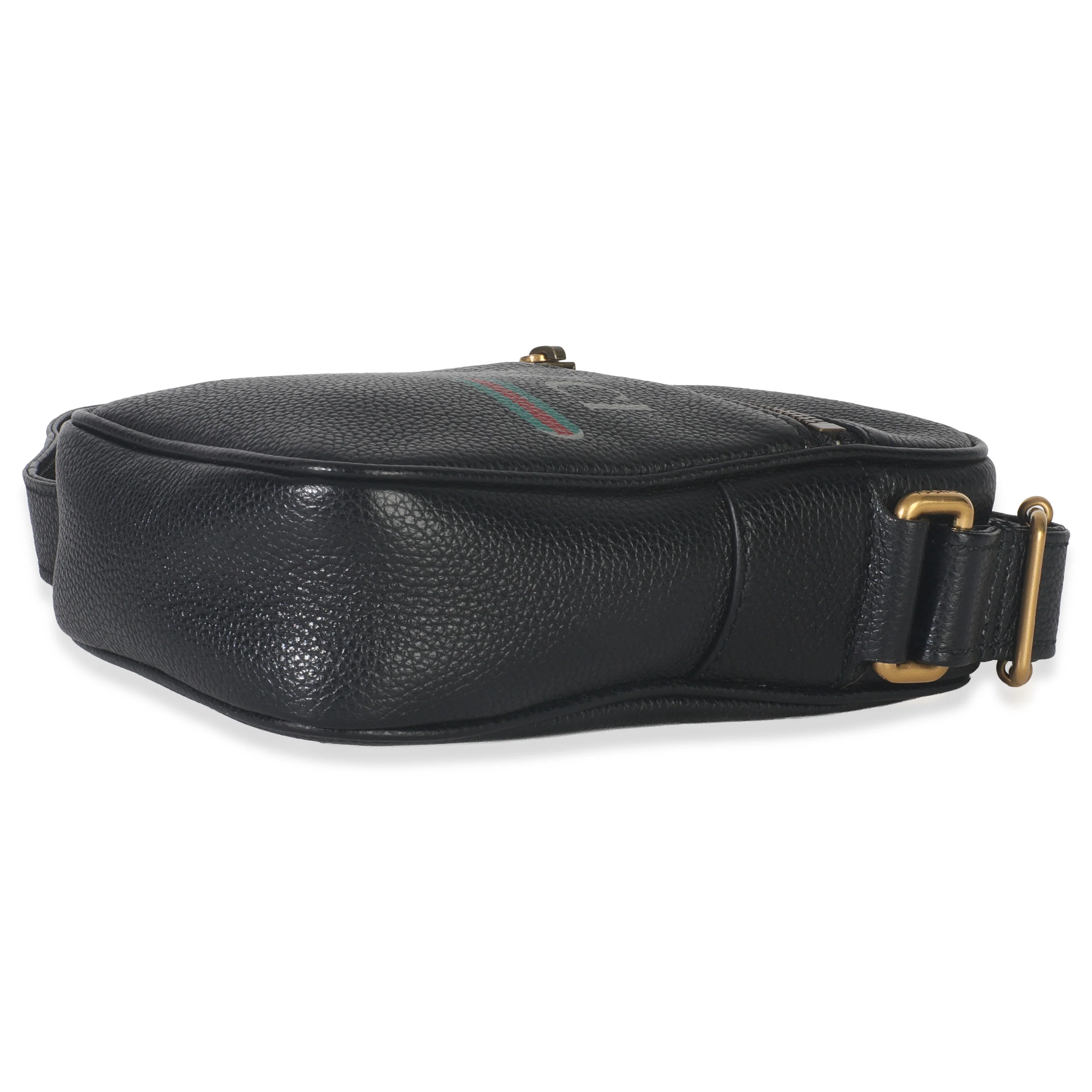 Black Pebbled Calfskin Vintage Logo Messenger Bag - Image 7