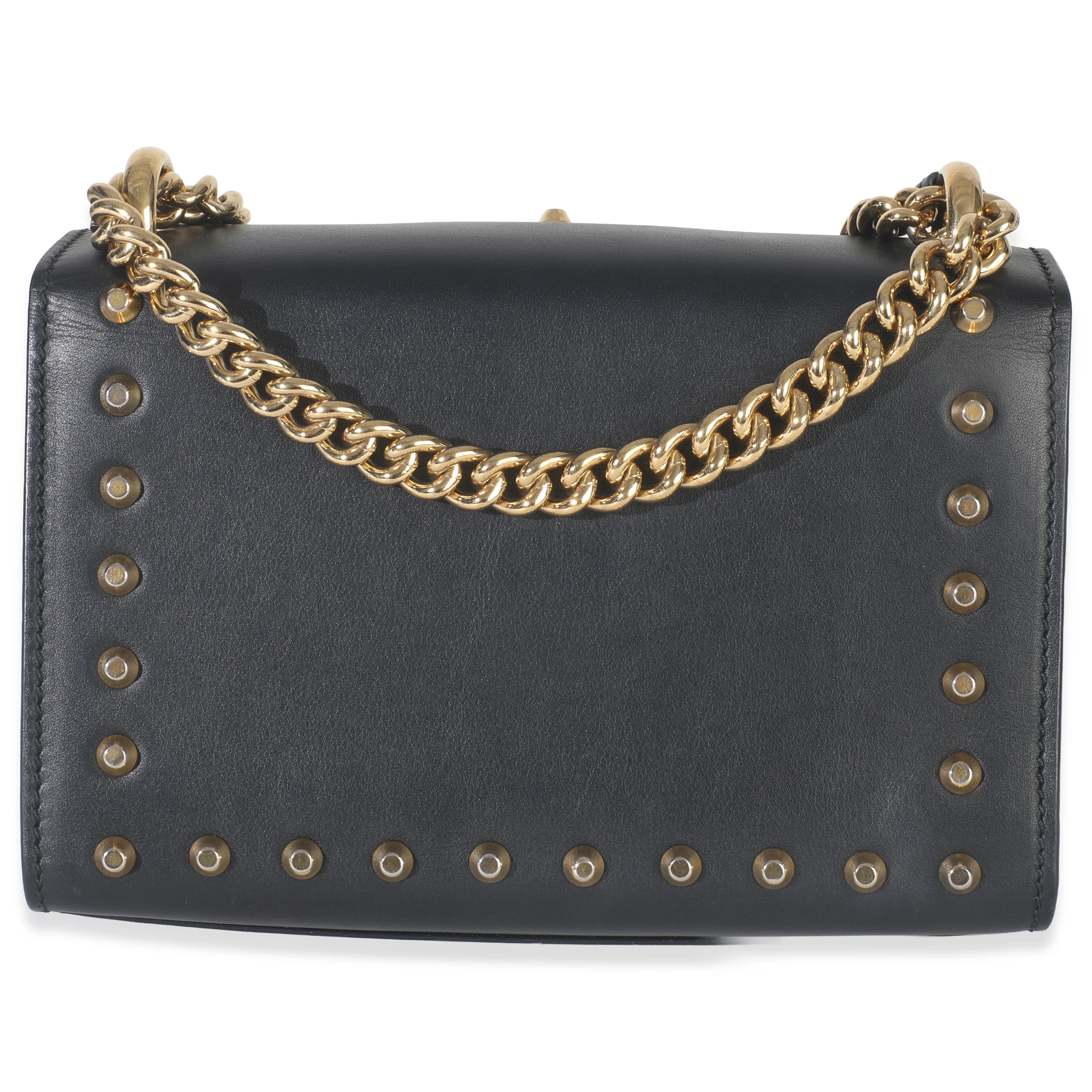 Black Calfskin Pearl GG Stud Small Padlock Shoulder Bag - Image 4