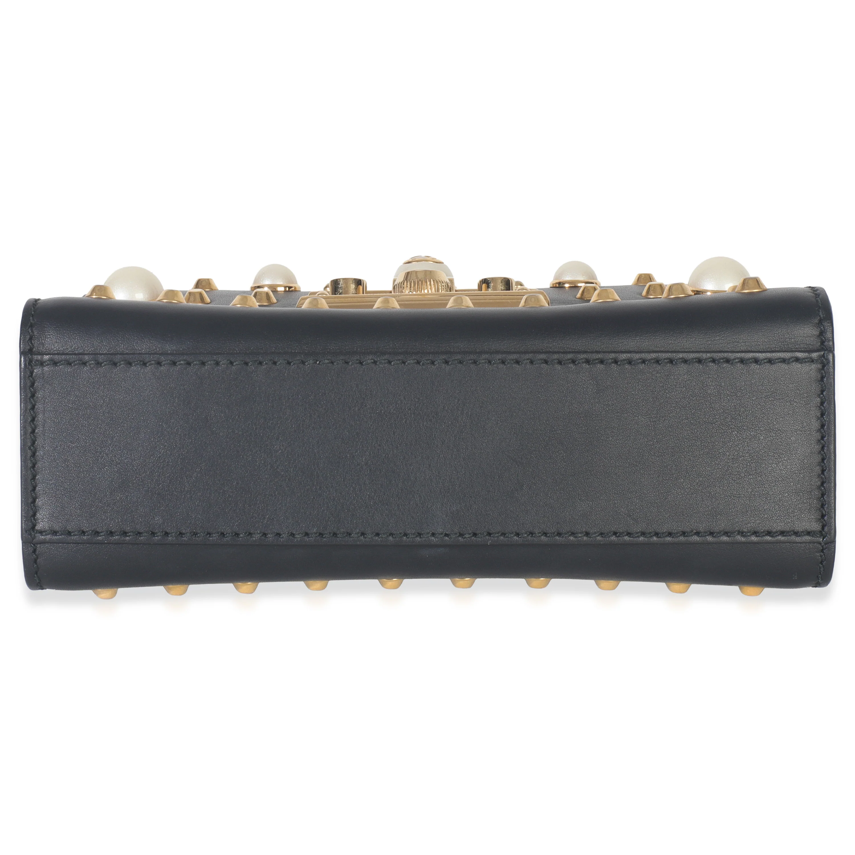 Black Calfskin Pearl GG Stud Small Padlock Shoulder Bag - Image 5