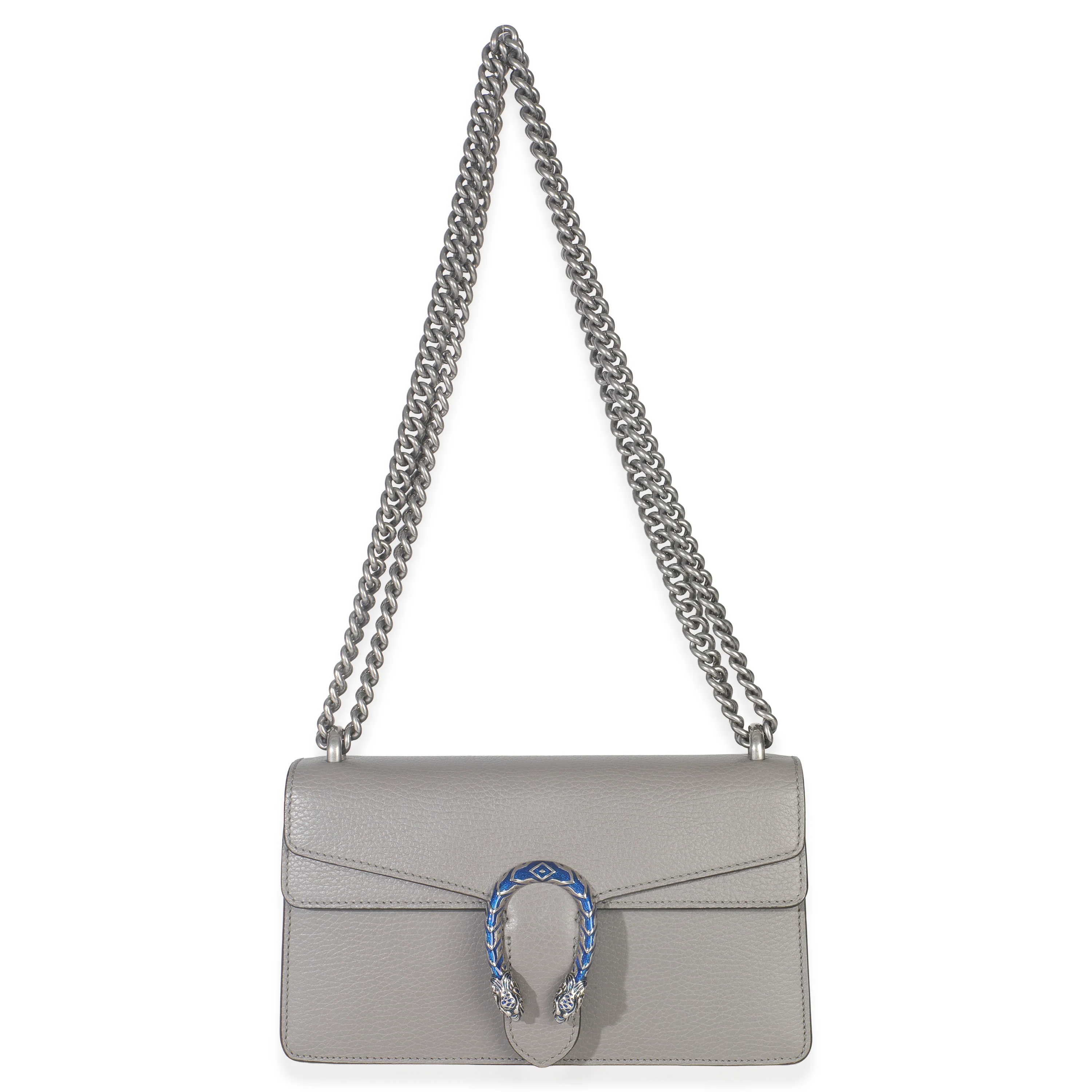 Dusty Grey Pebbled Calfskin Small Dionysus Shoulder Bag - Image 8