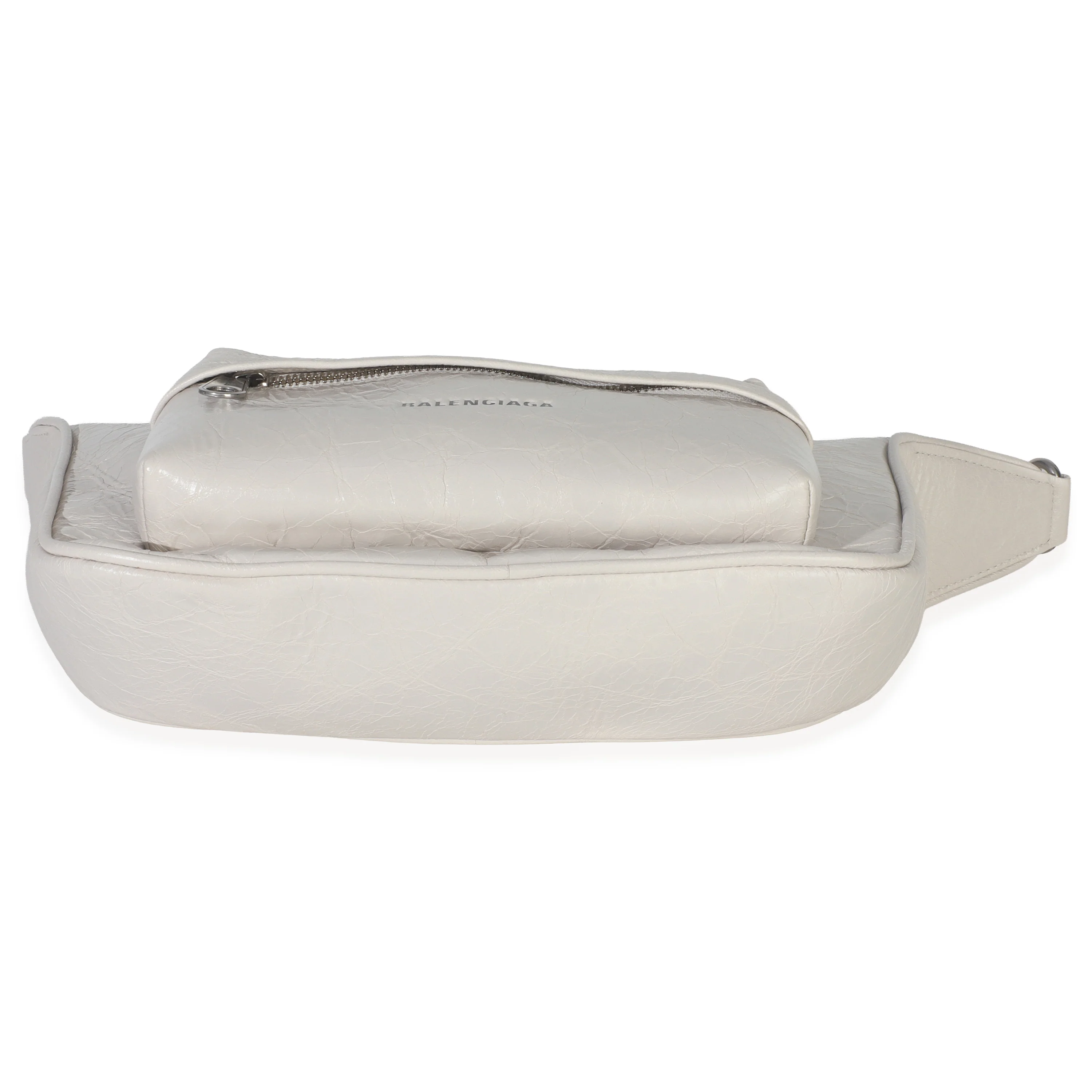 White Distressed Calfskin Medium Raver Shoulder Bag - Image 5