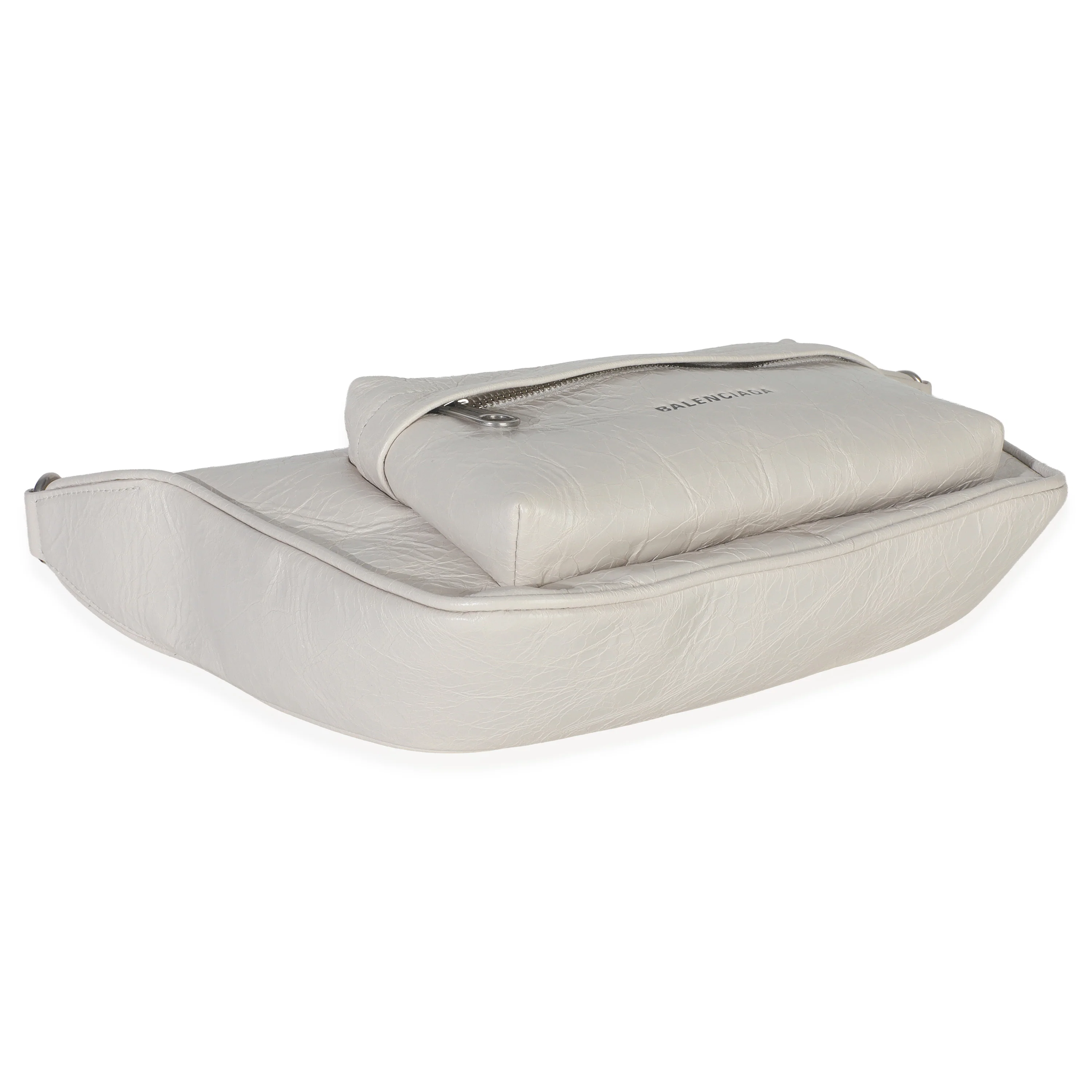 White Distressed Calfskin Medium Raver Shoulder Bag - Image 6