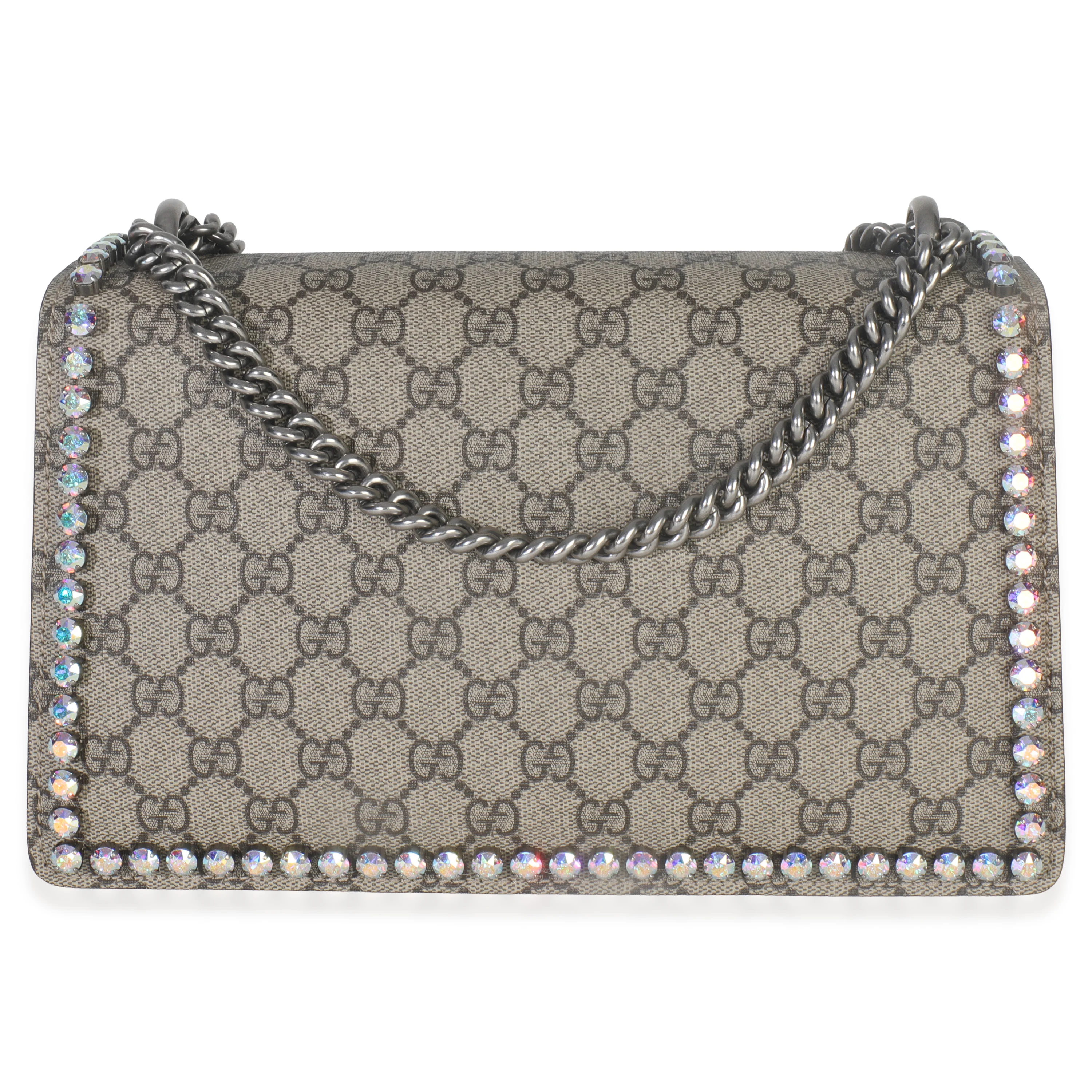 Pink Beige GG Supreme Canvas Crystal Small Dionysus Shoulder Bag - Image 4