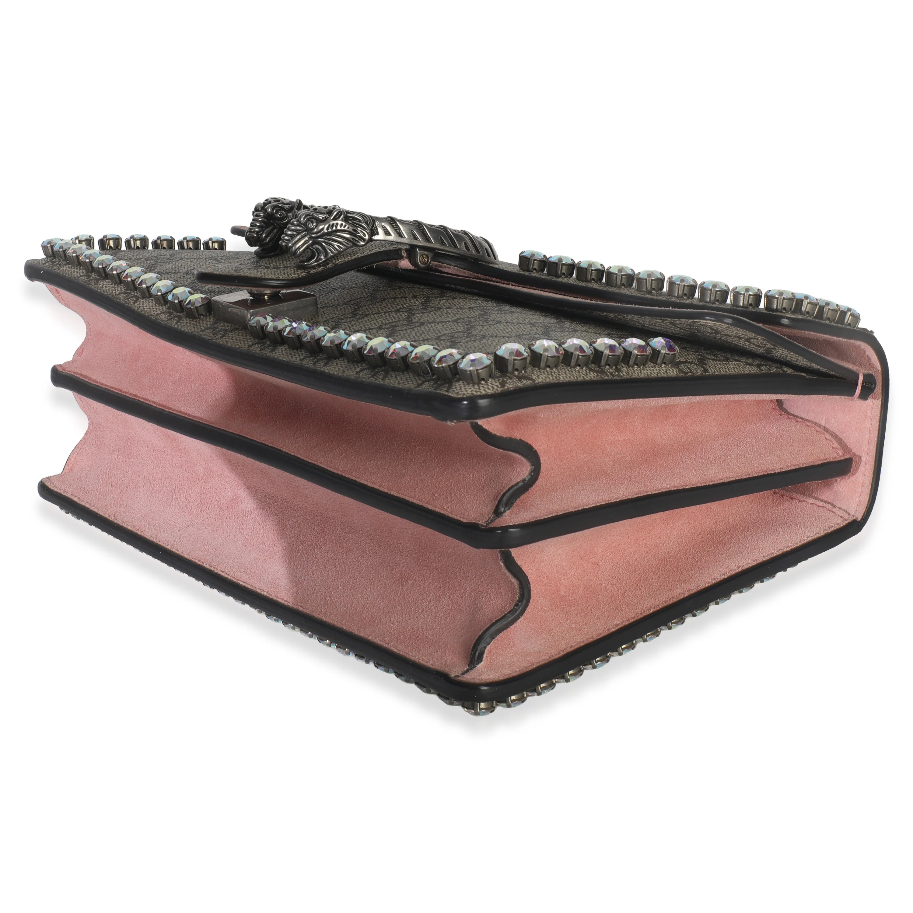 Pink Beige GG Supreme Canvas Crystal Small Dionysus Shoulder Bag - Image 6
