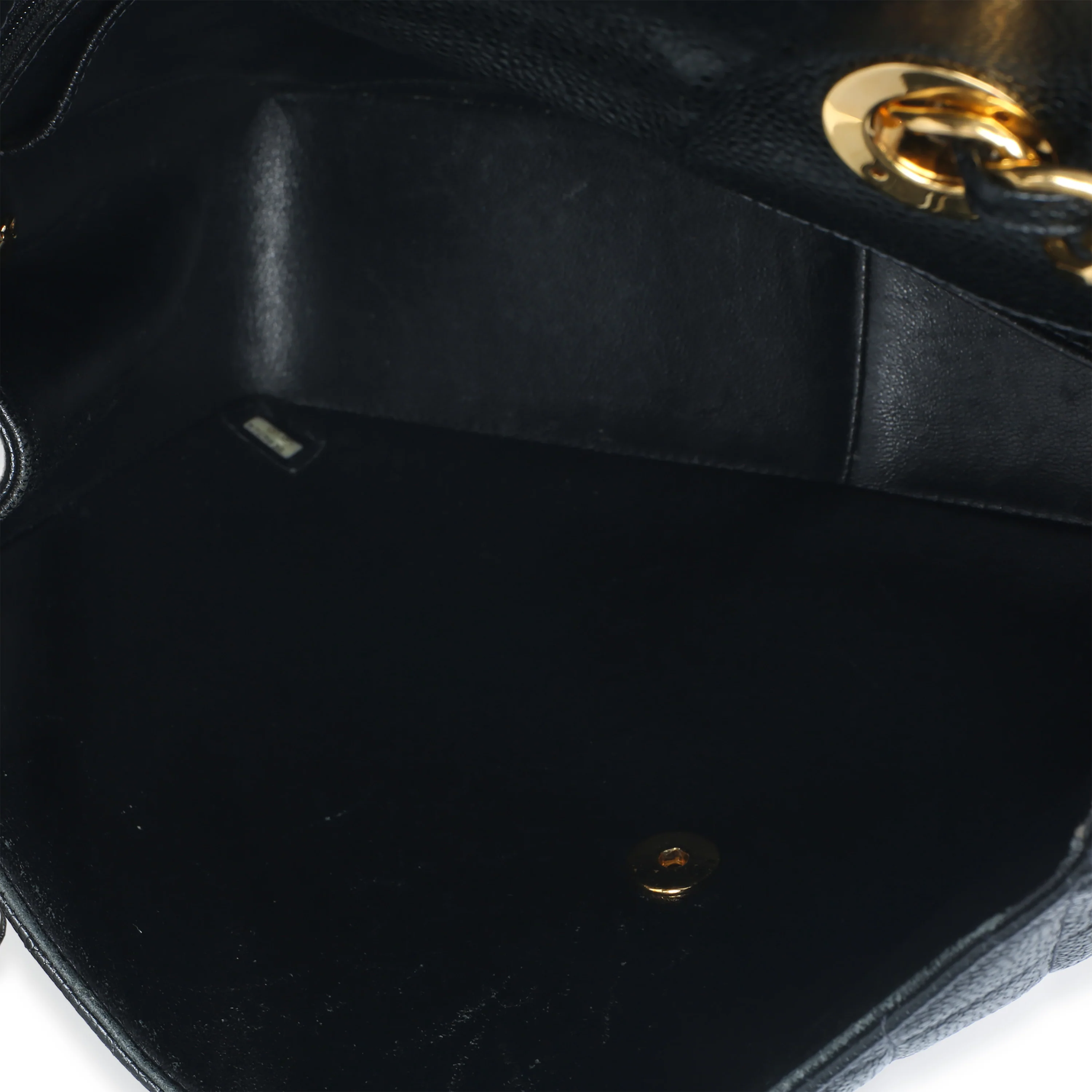 Vintage 24K Black Quilted Caviar Jumbo Single Flap Bag - Image 9