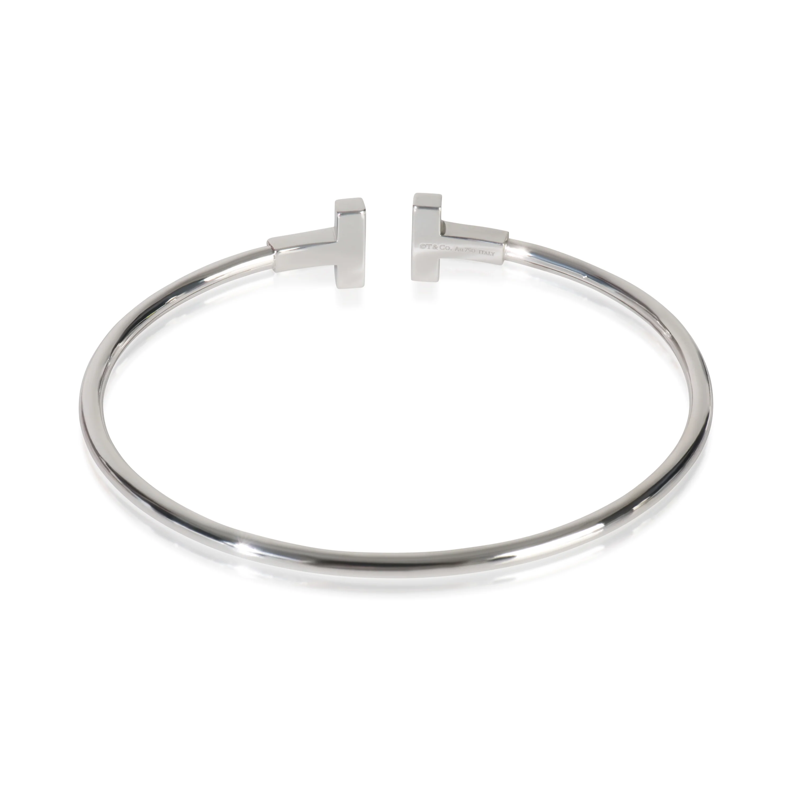 White Gold Diamond Tiffany T Wire Bracelet - Image 3