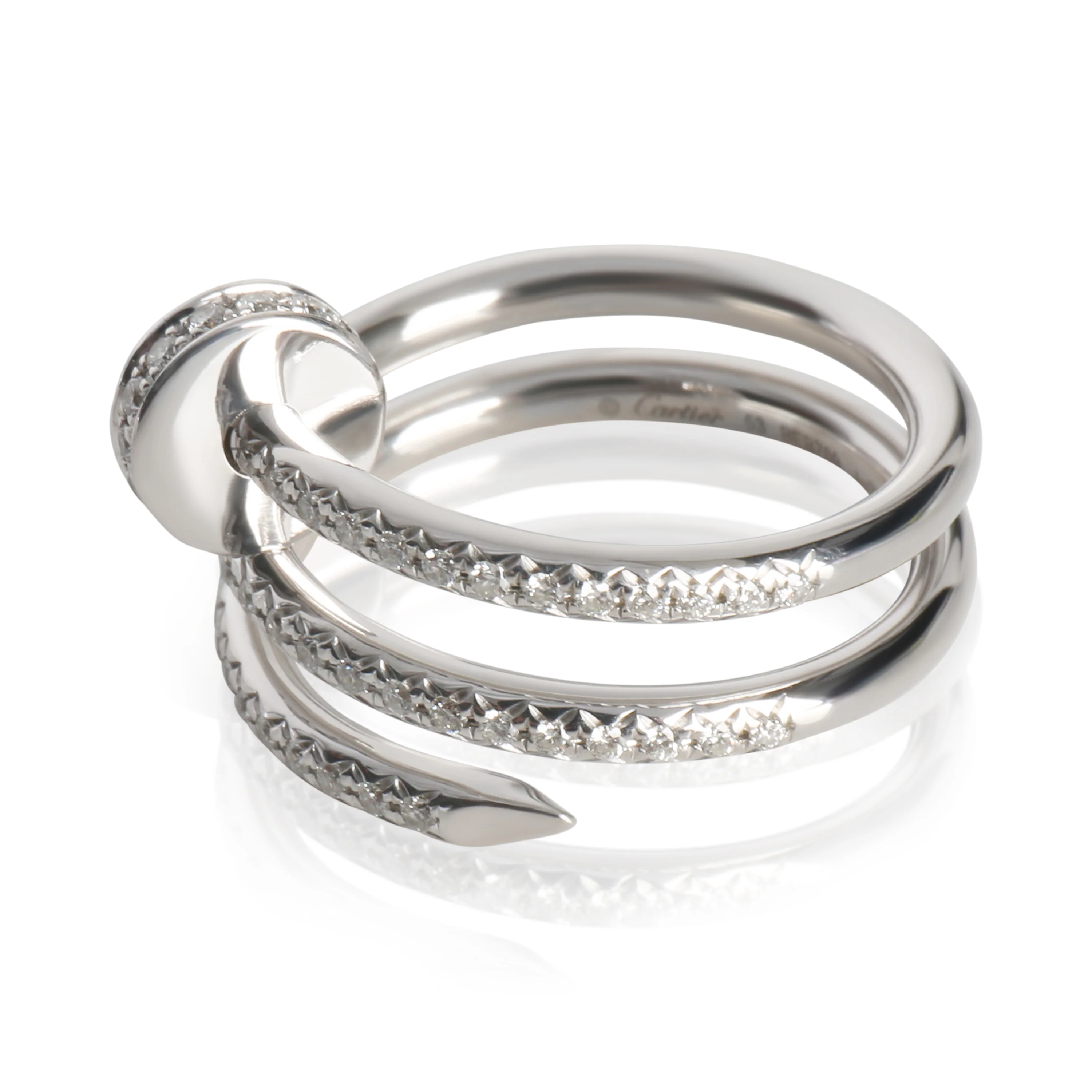 White Gold Diamond Double Juste Un Clou Ring - Image 3
