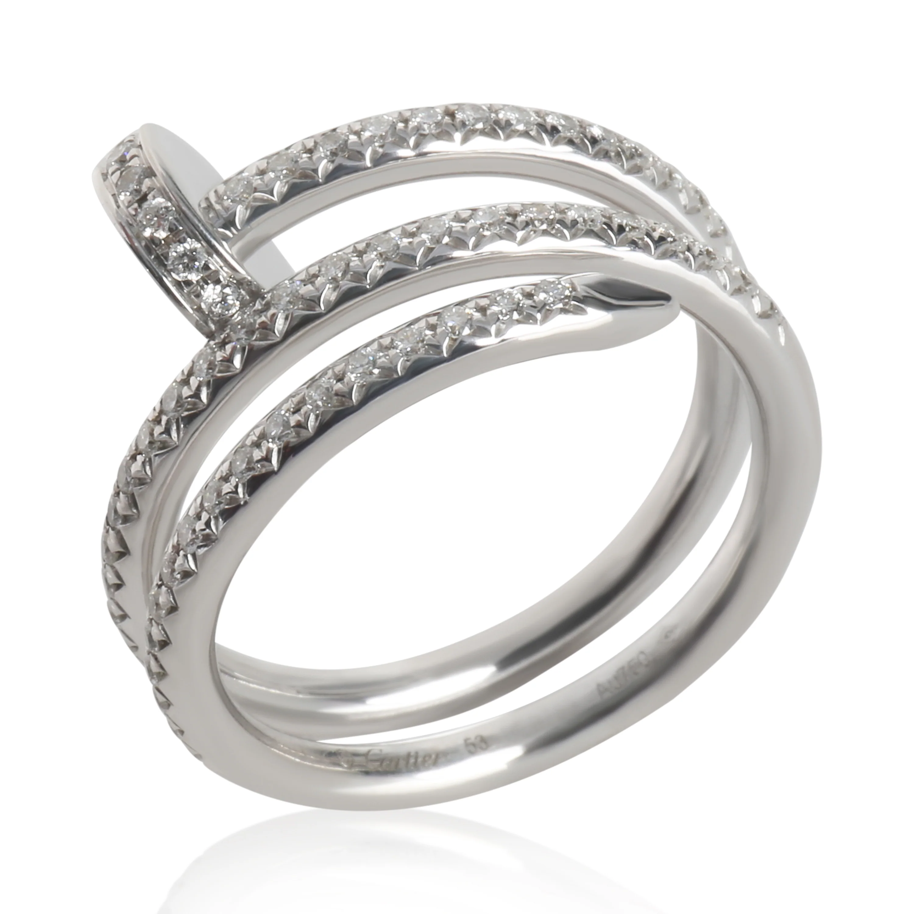 White Gold Diamond Double Juste Un Clou Ring - Image 5