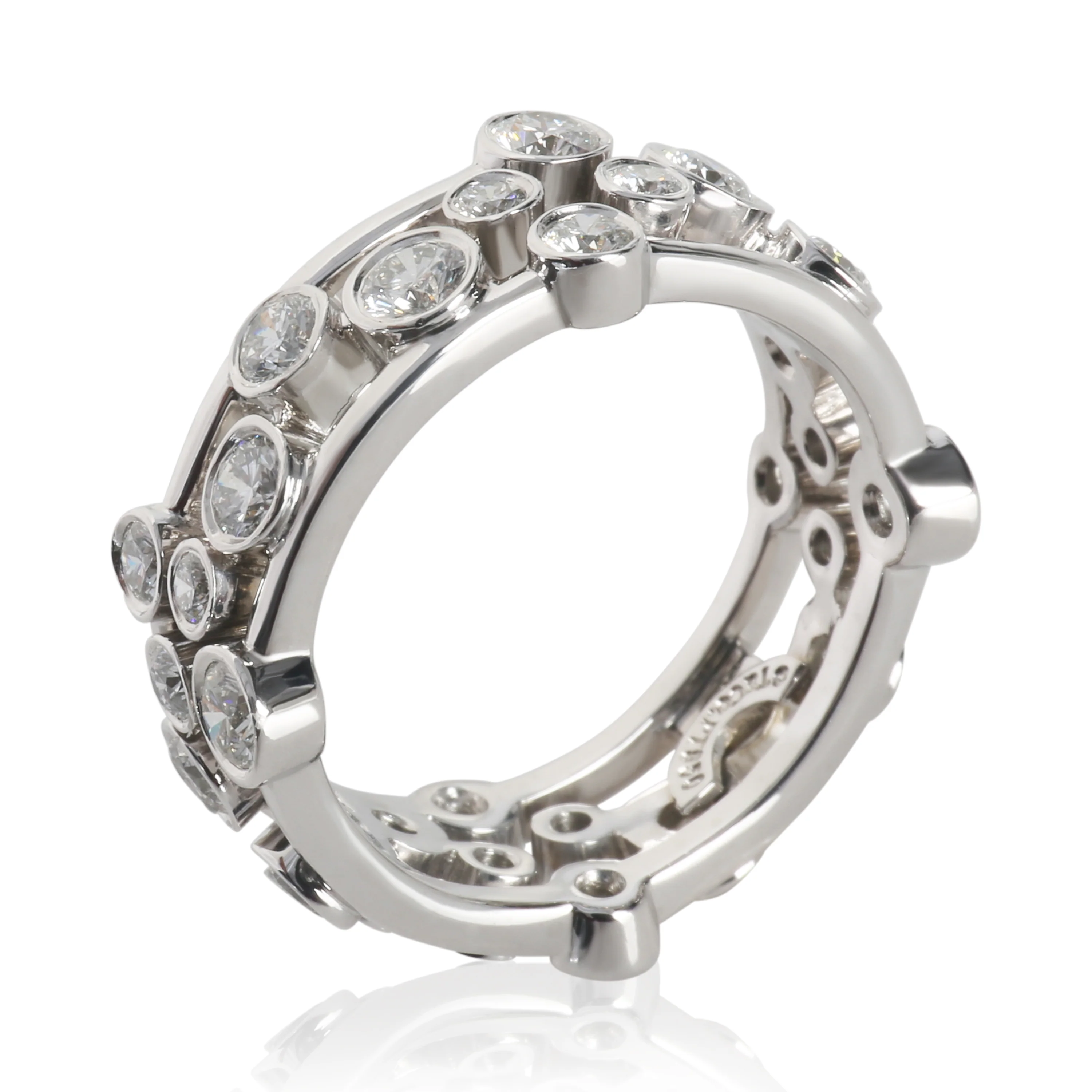 Platinum Diamond Bubbles Ring - Image 6
