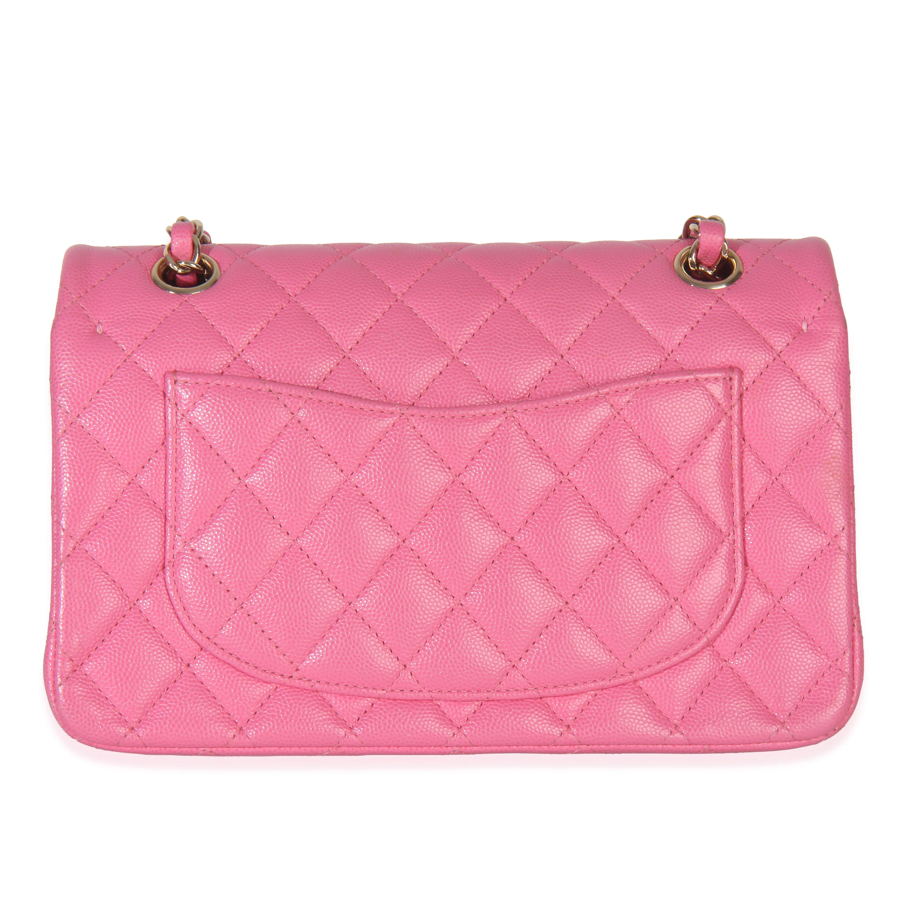 22P Pink Quilted Caviar Small Classic Double Flap Bag - Image 5