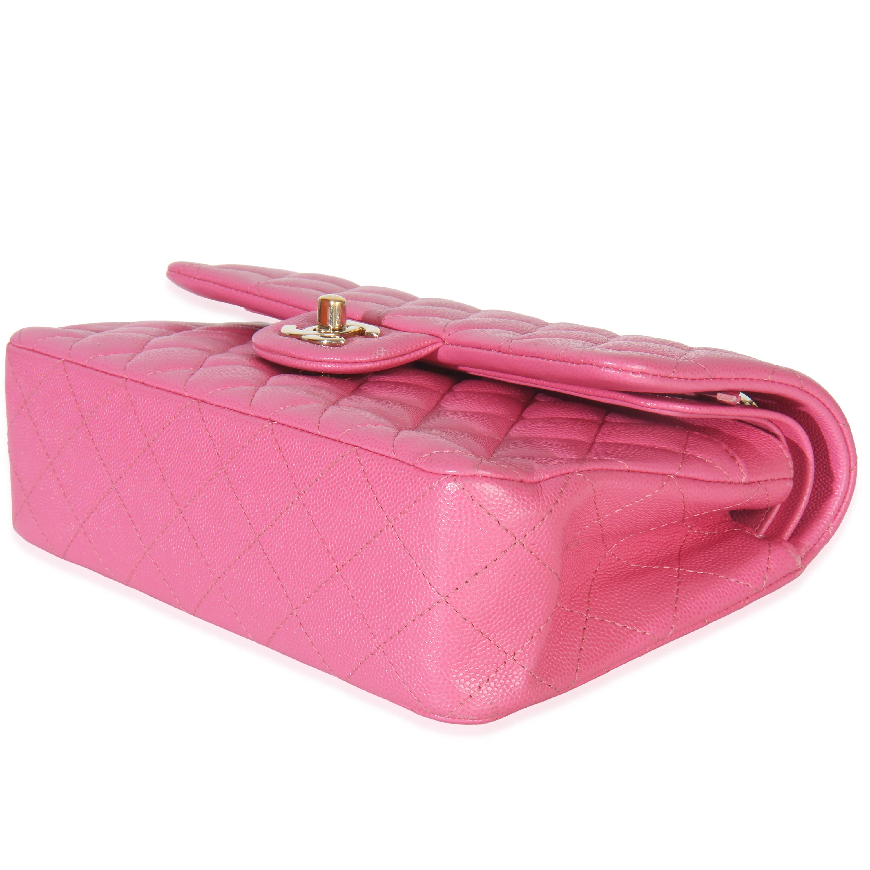 22P Pink Quilted Caviar Small Classic Double Flap Bag - Image 6
